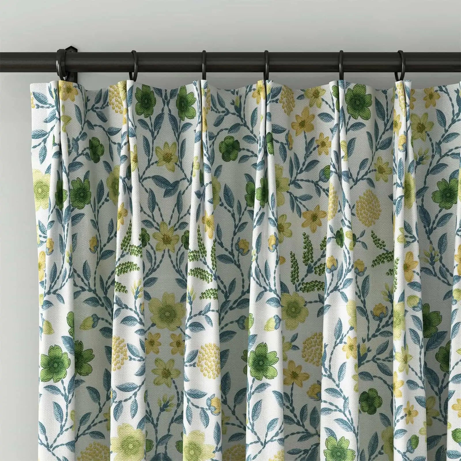 Holly Floral Pattern Boho Style Curtain Pleated SLIDINGCURTAIN