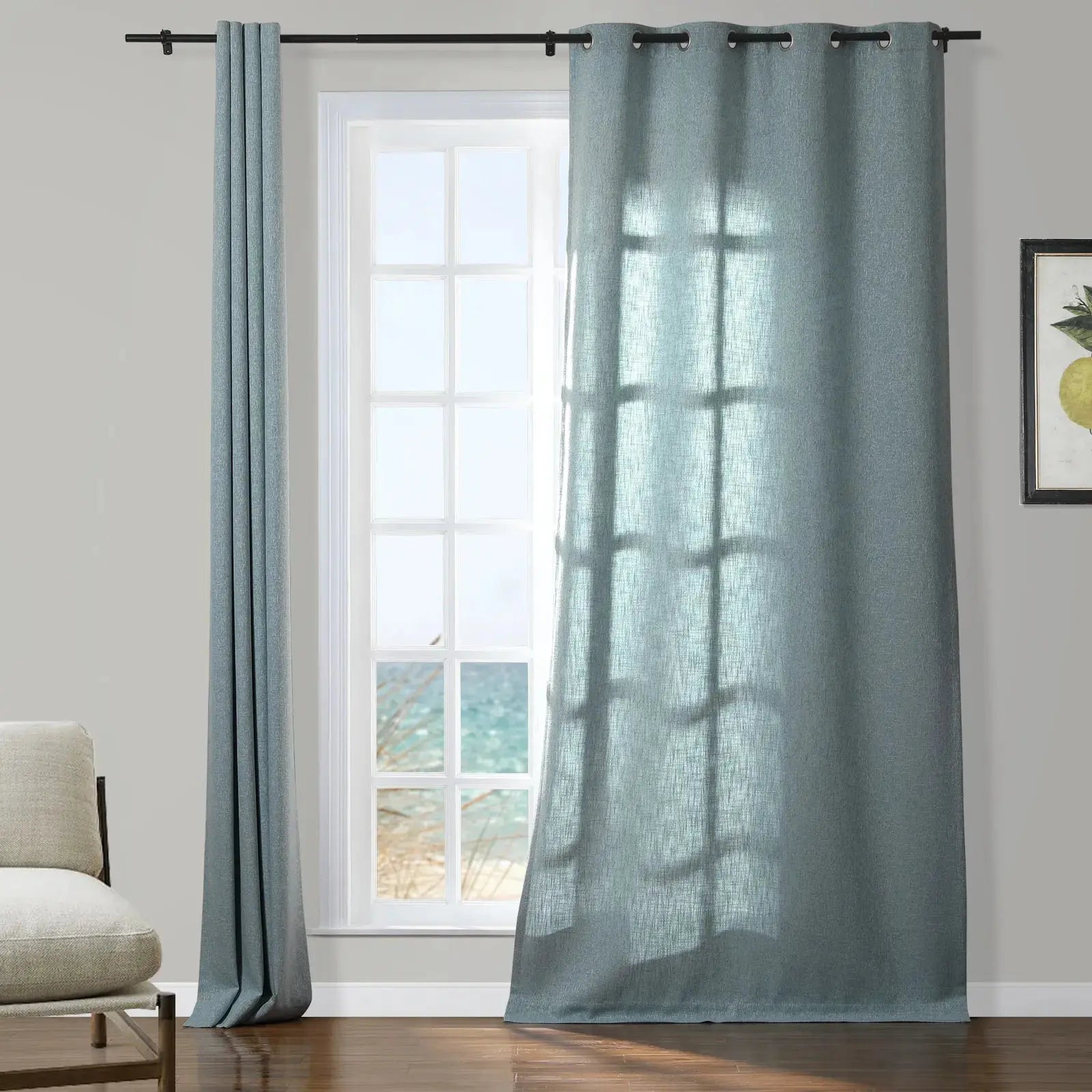 Sarai Textured Metallic Cotton Blend Curtain Grommet SLIDINGCURTAIN