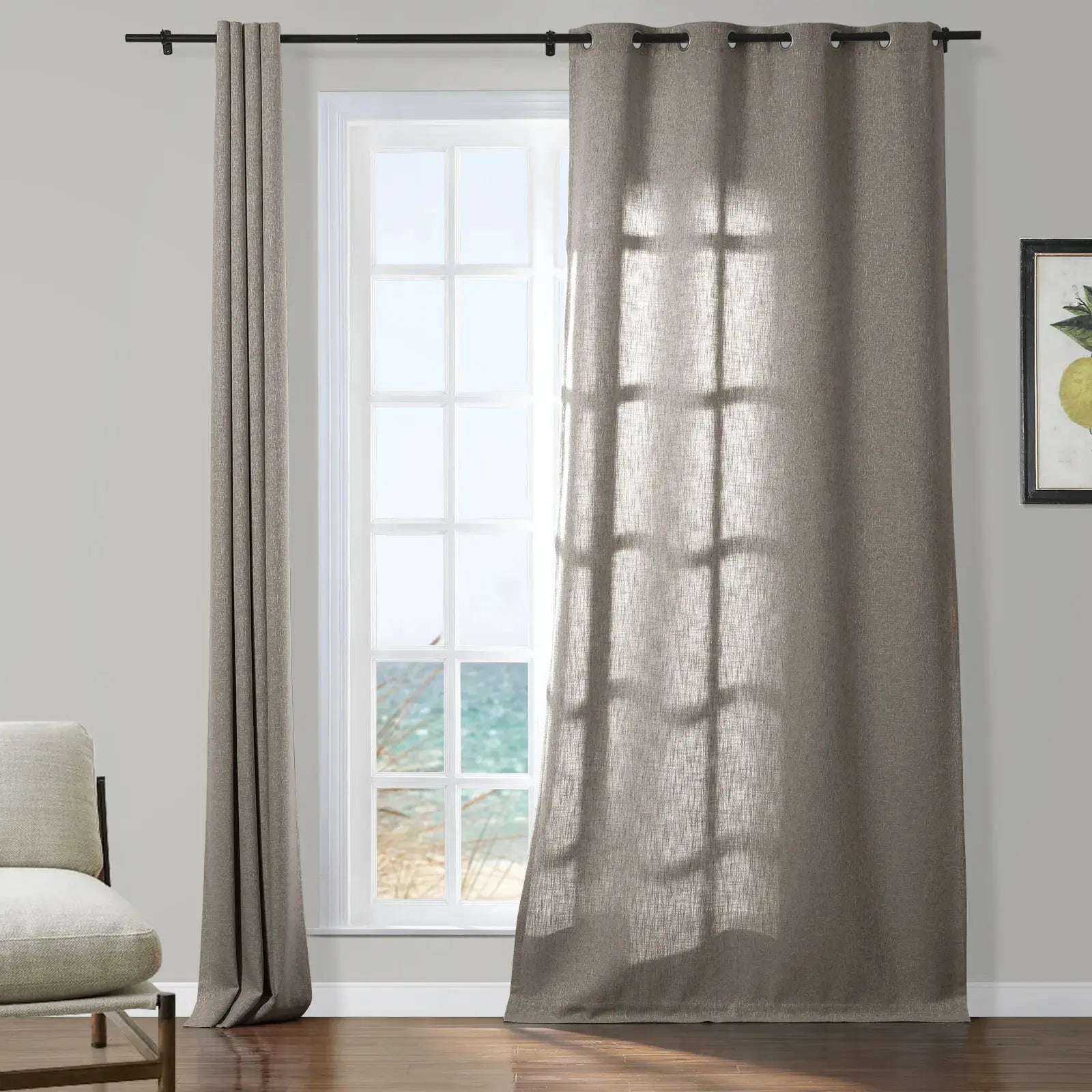 Sarai Textured Metallic Cotton Blend Curtain Grommet SLIDINGCURTAIN