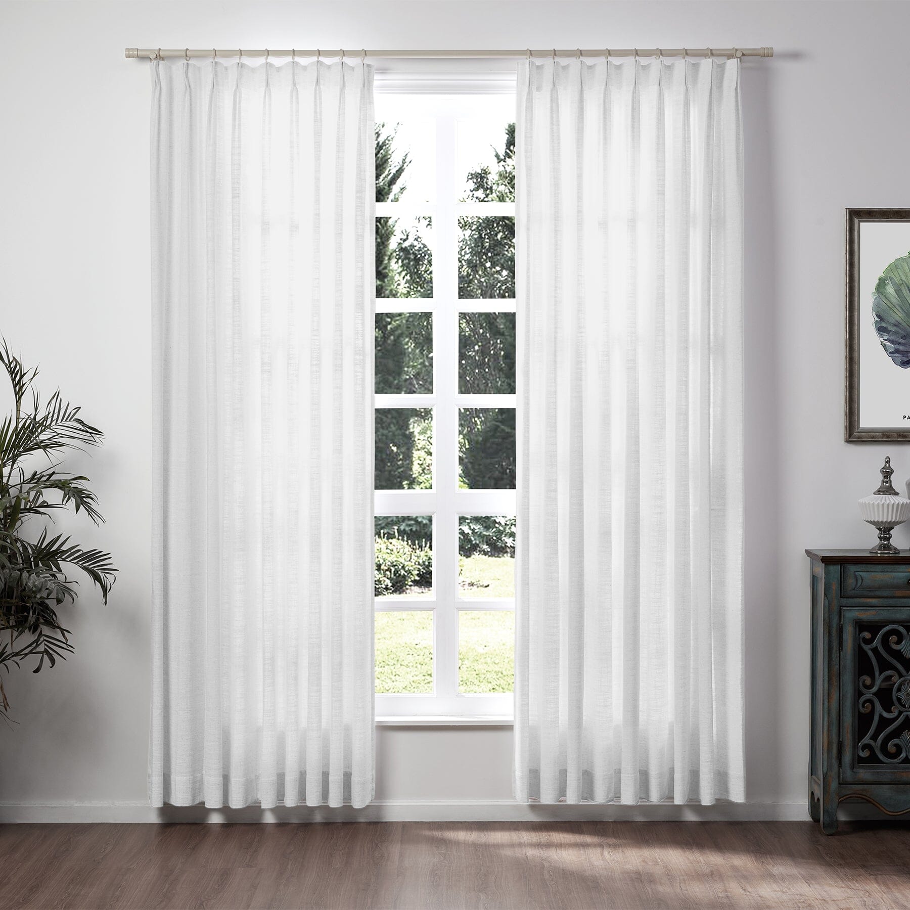 Liz Linen Extra Long Curtains Pleated