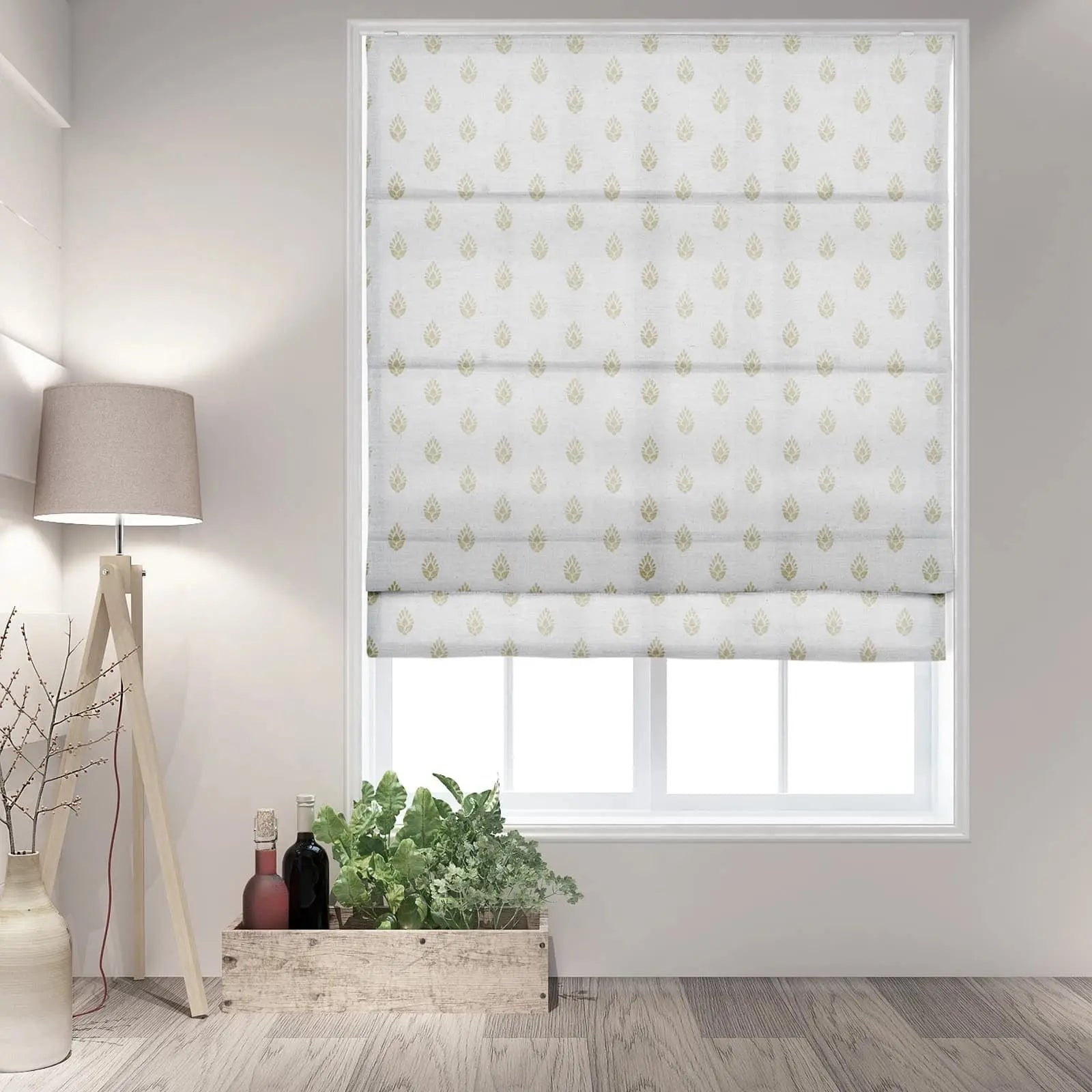 Stefana Silber Printed Cordless Roman Shade