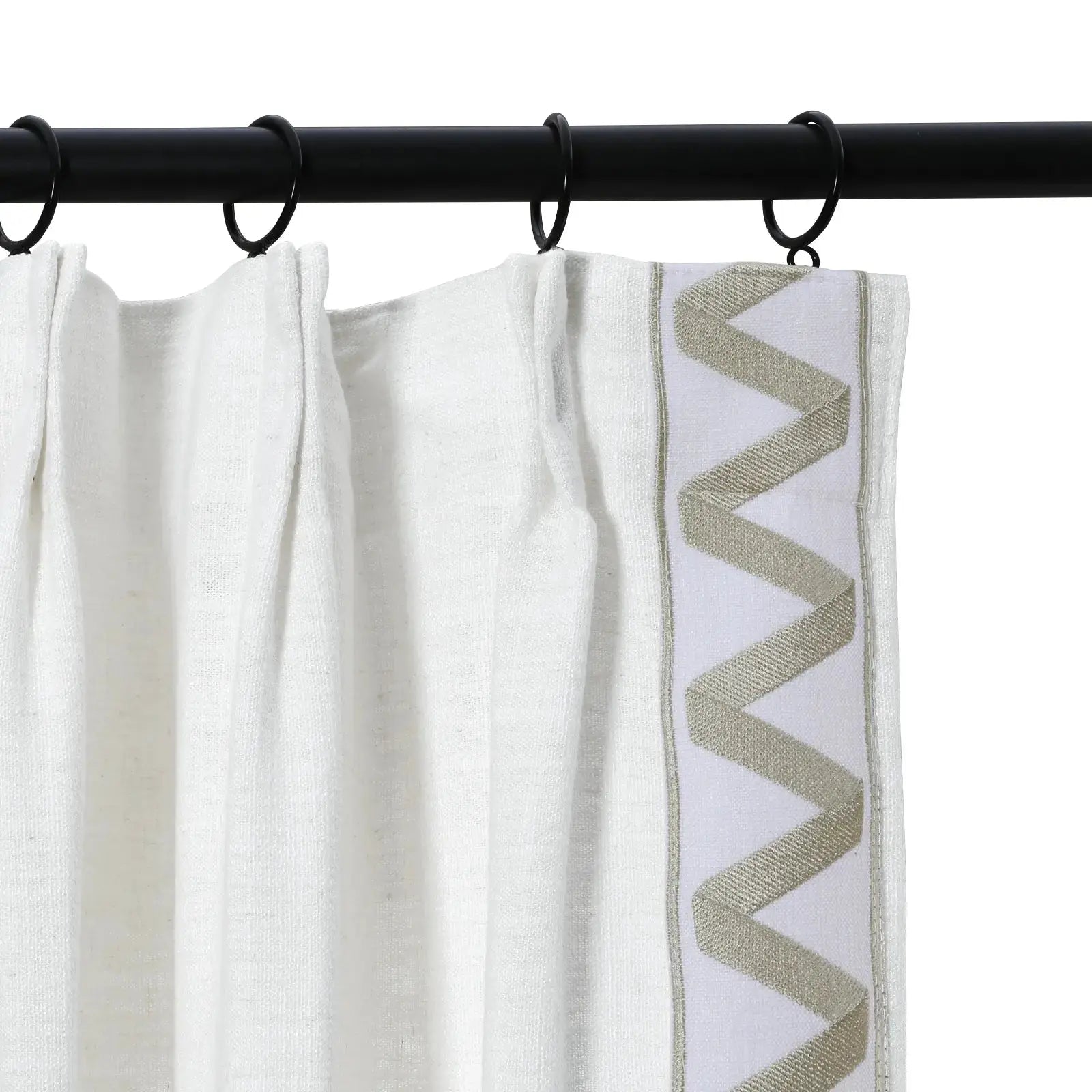 Liz Linen Curtains with Border Trim (Sold per Pair)