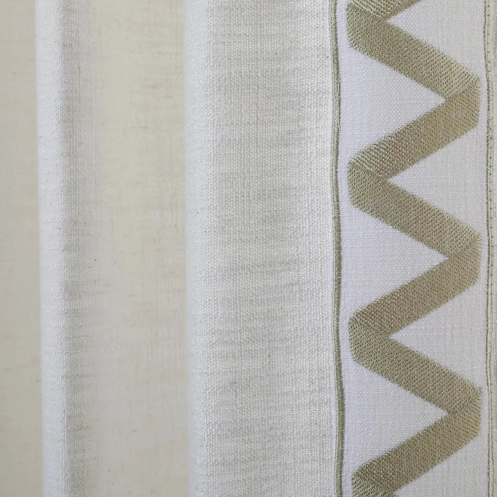 Jawara Luxury Linen Cotton Curtains with Border Trim (Sold per Pair)