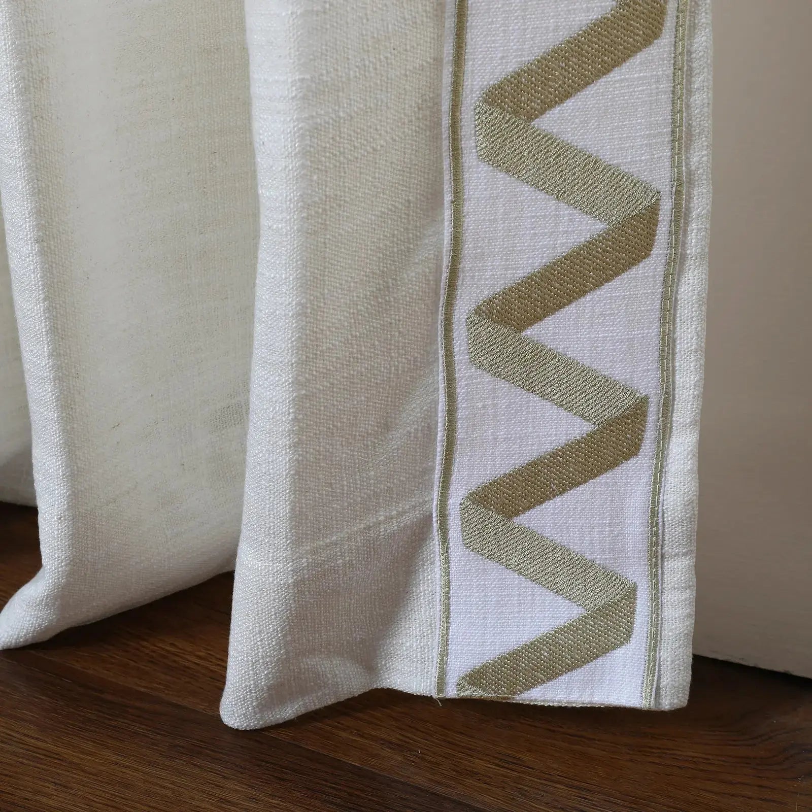 Liz Linen Curtains with Border Trim (Sold per Pair)