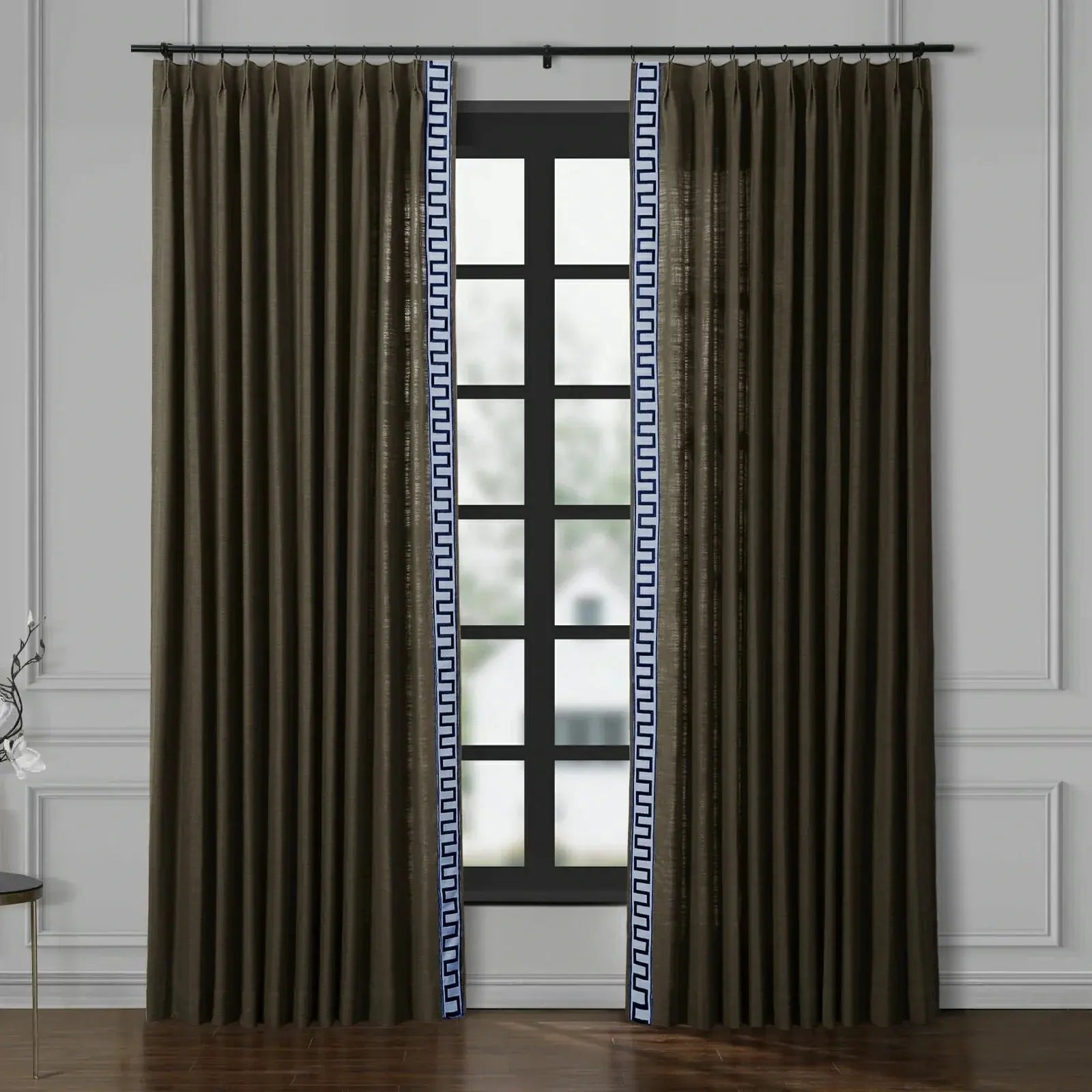 Isabella Cotton Curtains with Border Trim (Sold per Pair)