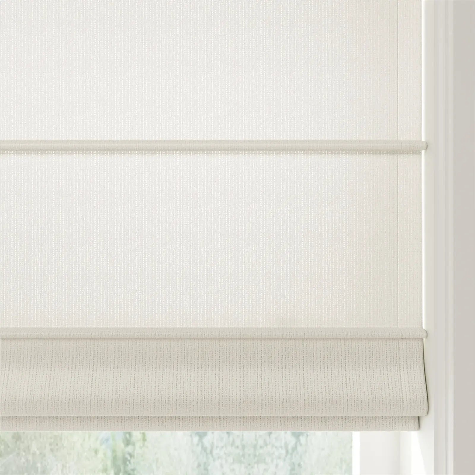 Ron Linen Cotton Front Slat Roman Shade Cordless