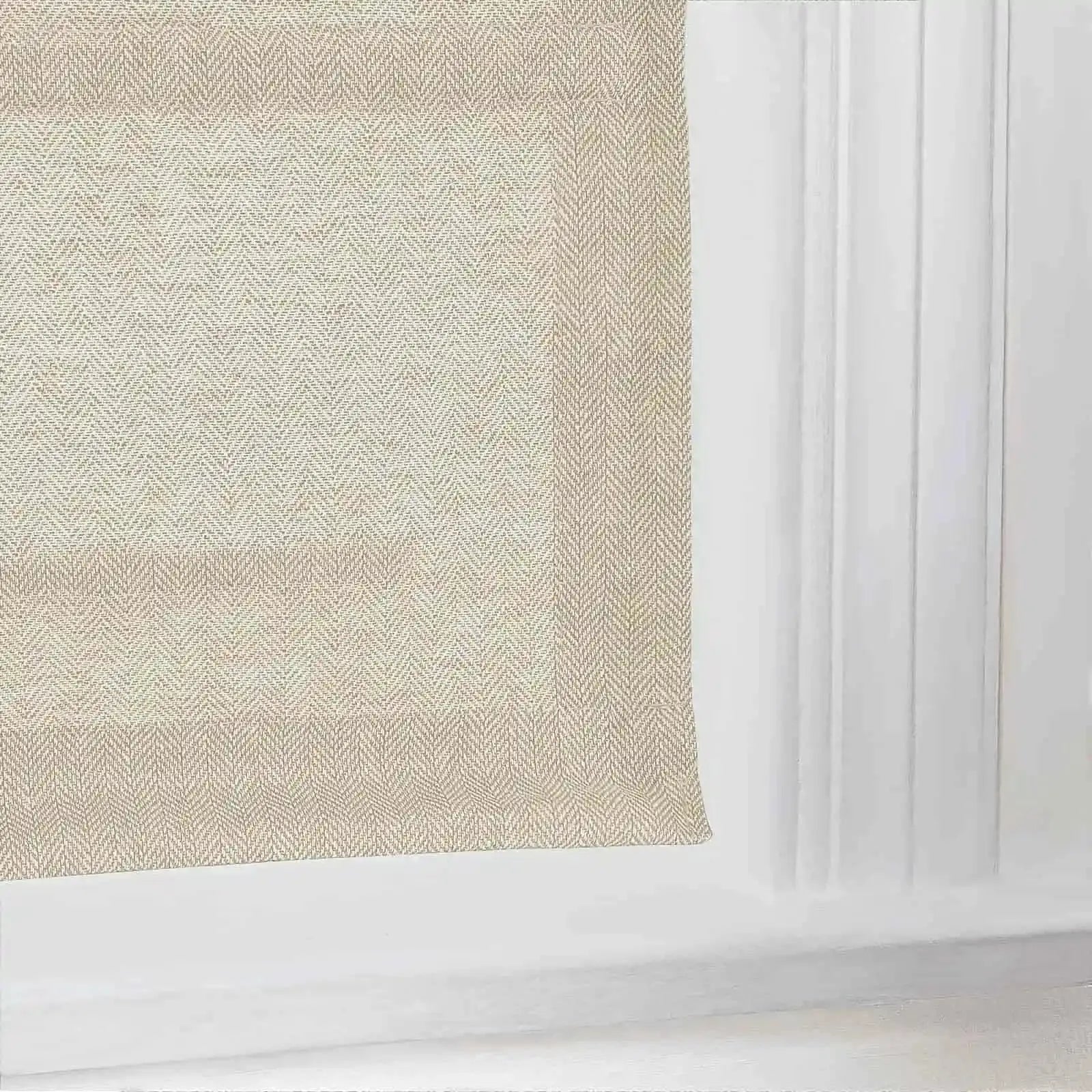 Ron Linen Cotton Herringbone Roman Shade Cordless