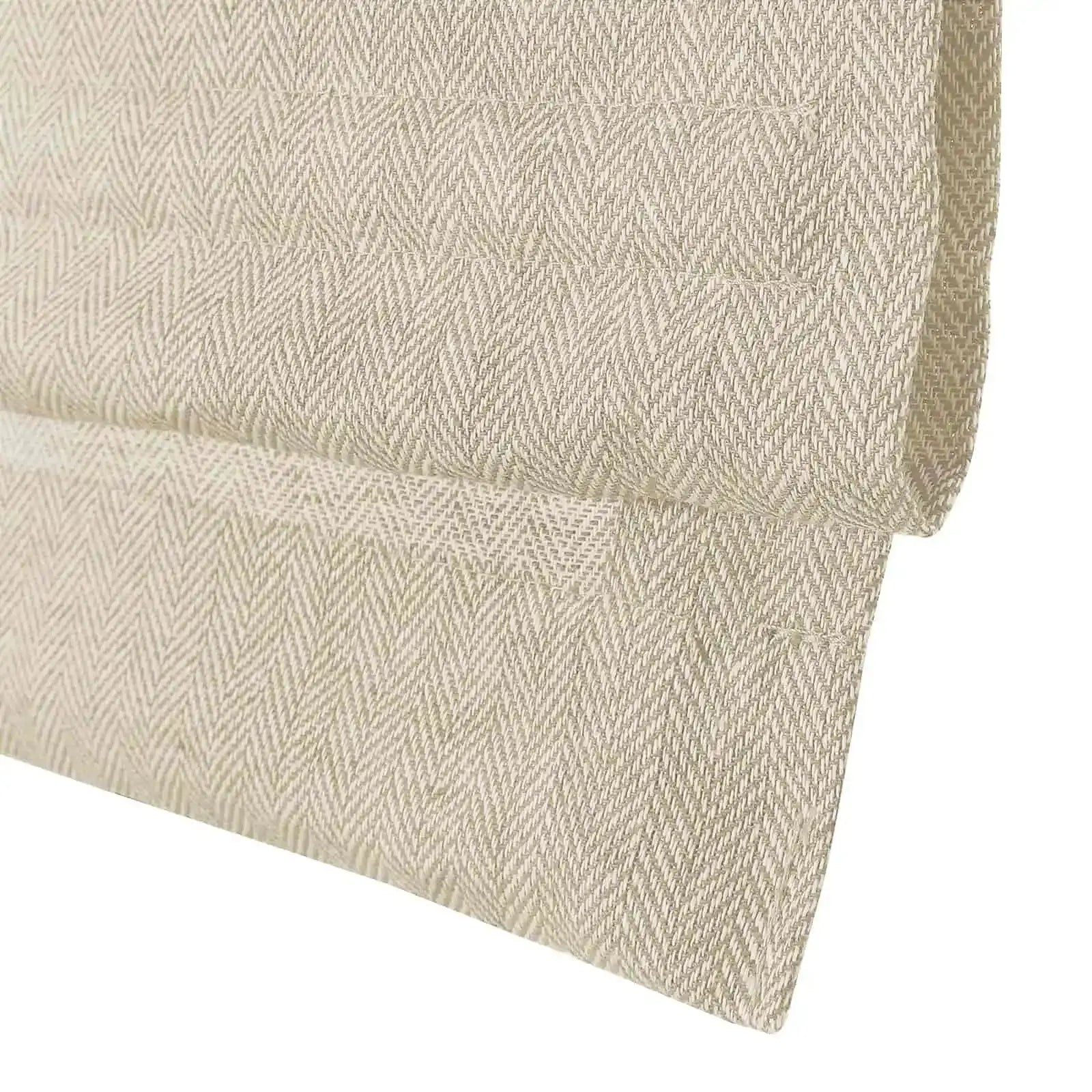 Ron Linen Cotton Herringbone Roman Shade Cordless