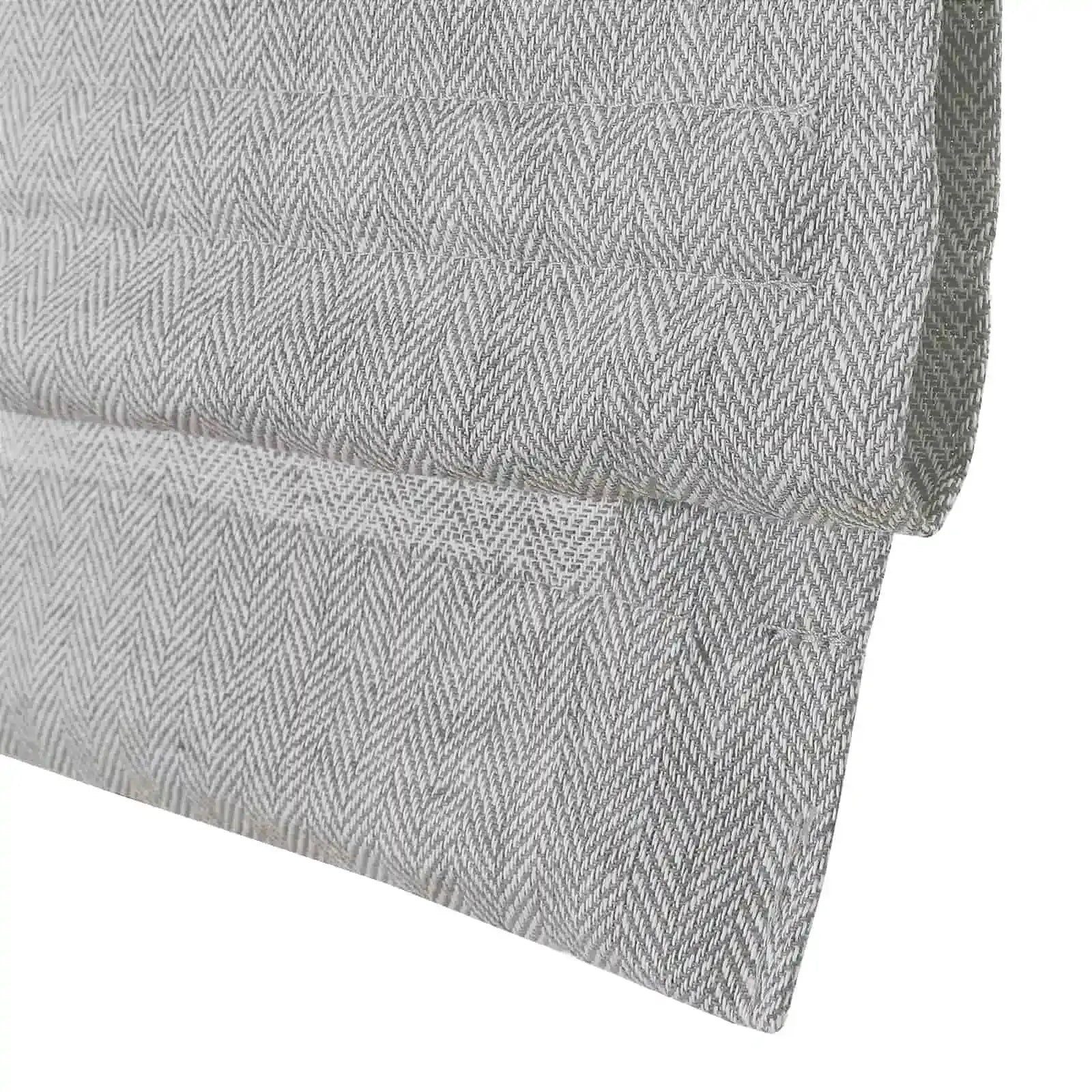 Ron Linen Cotton Herringbone Roman Shade Cordless