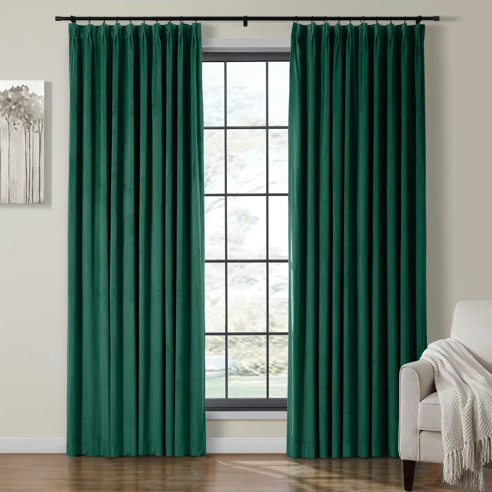 Birkin Velvet Curtain Pinch Pleated Thermal Drapes