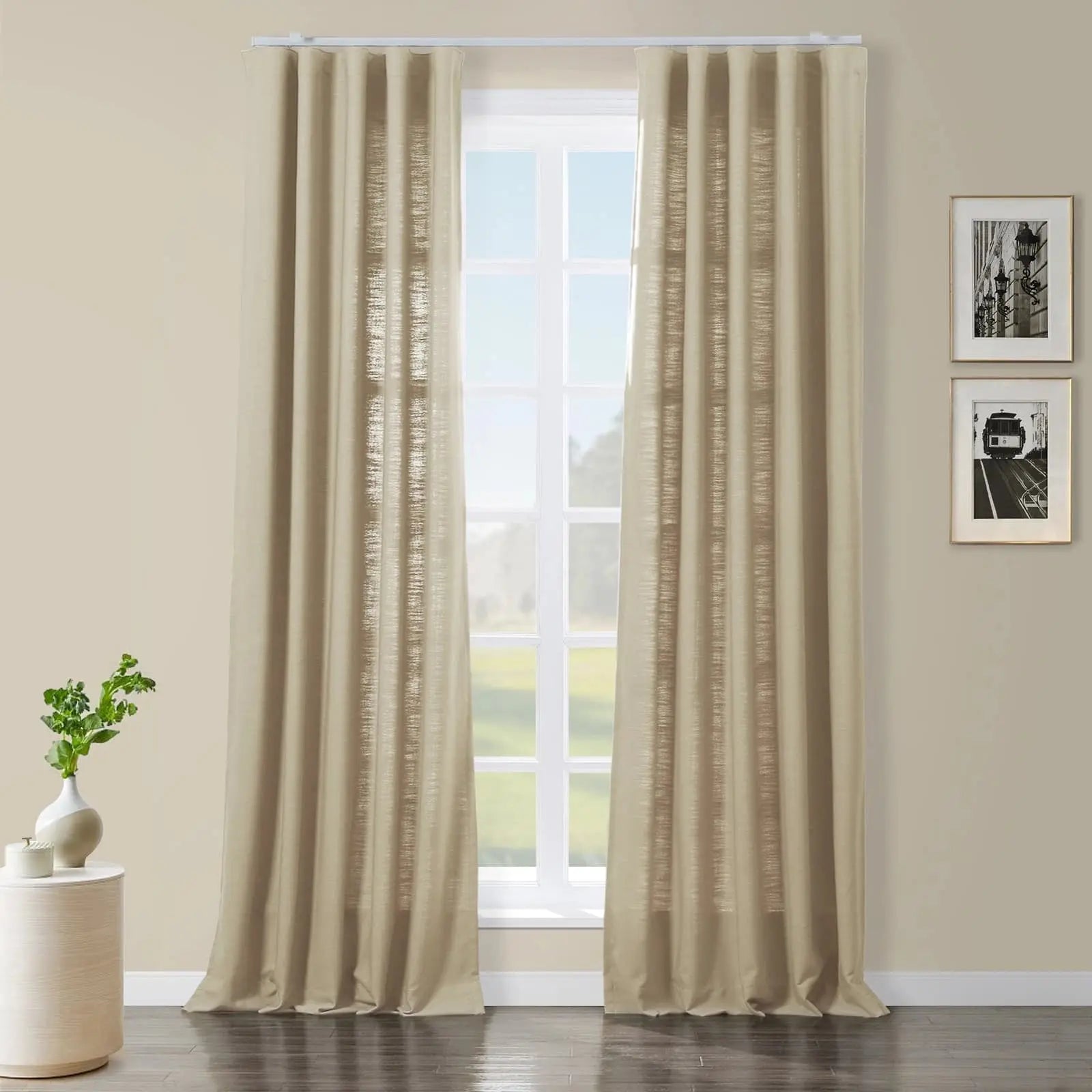 Isabella Heavyweight Polyester Cotton Blend Drapery Ripple Fold SLIDINGCURTAIN