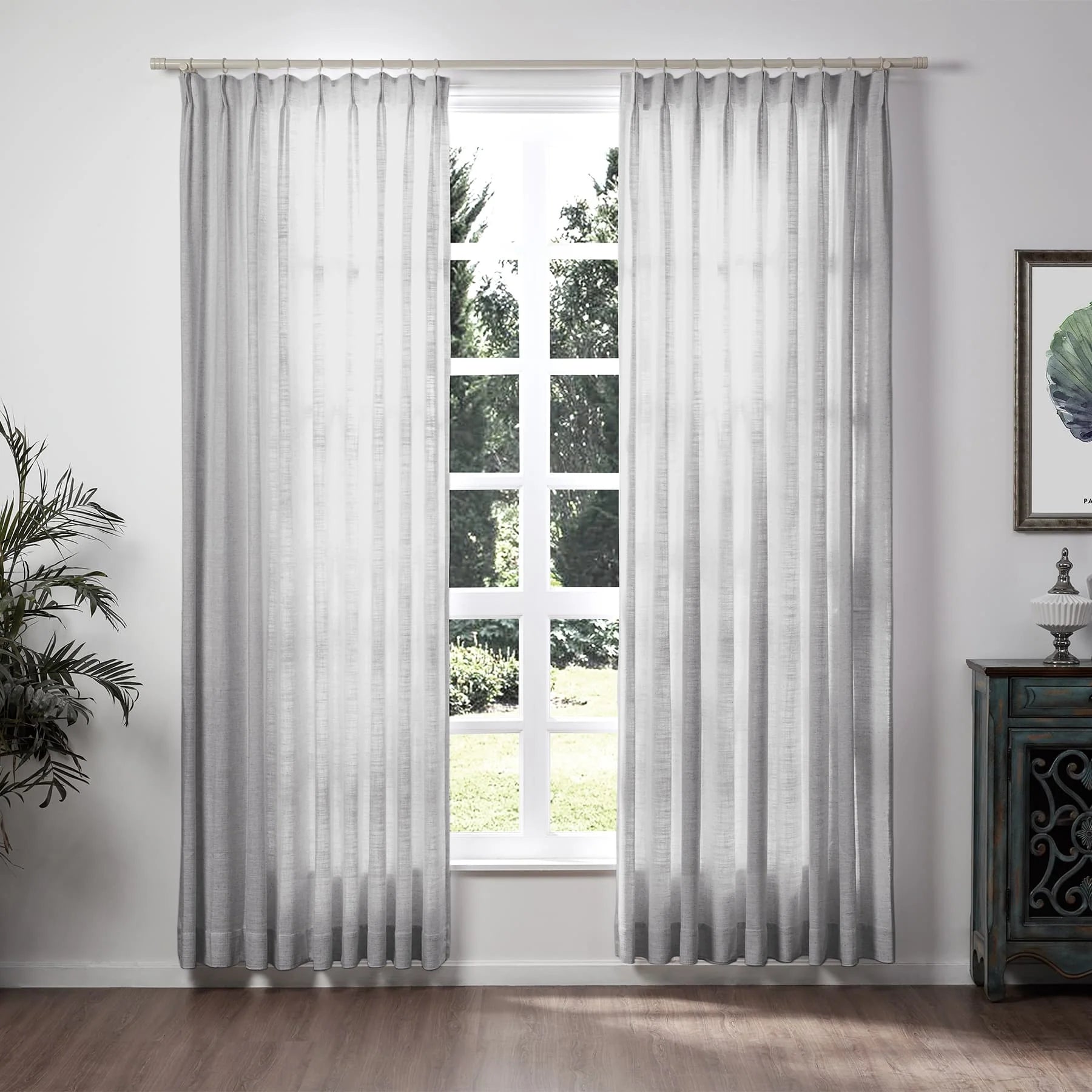 Liz Linen Extra Wide Curtains Pleated