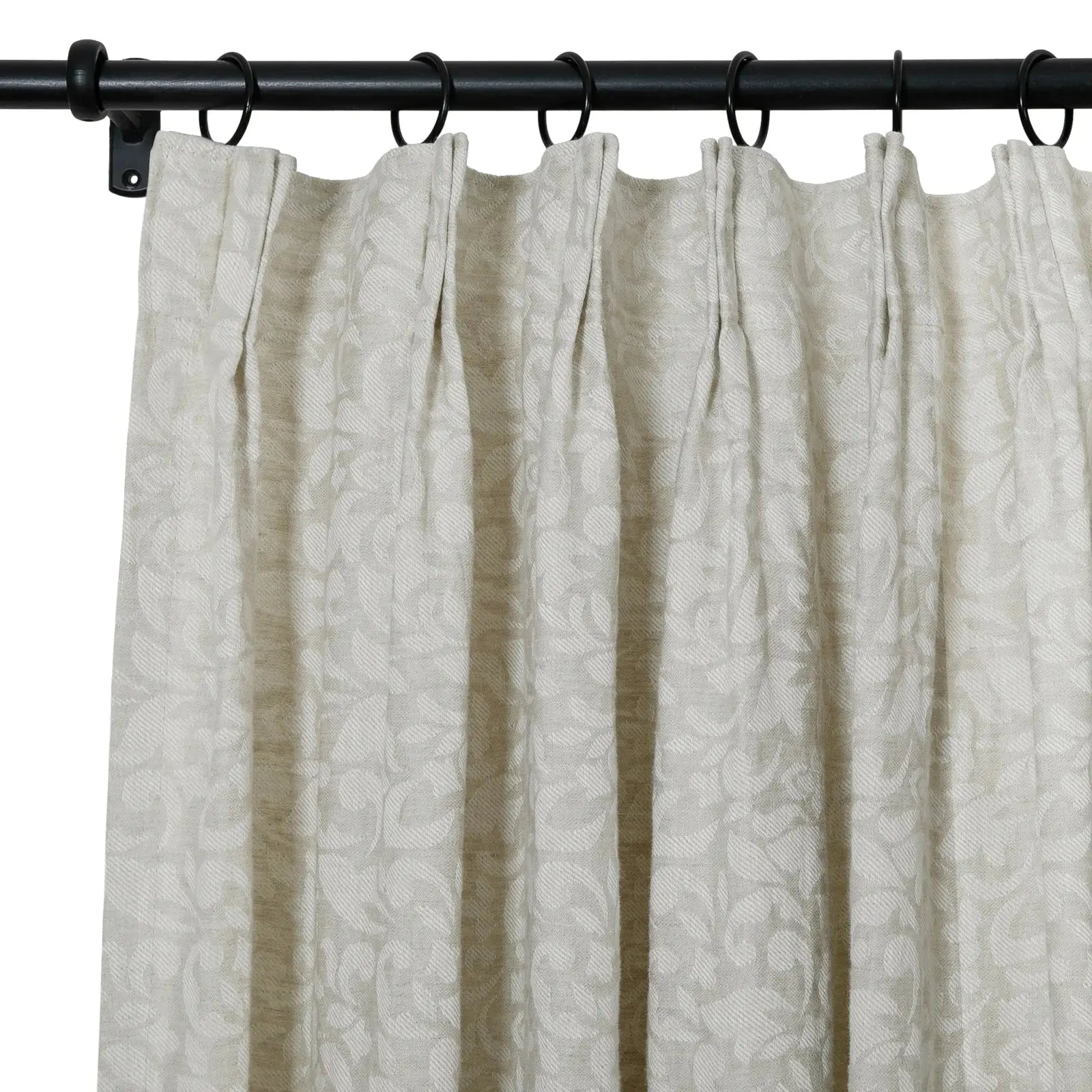 Lance 100% Linen Jacquard Curtain Pleated