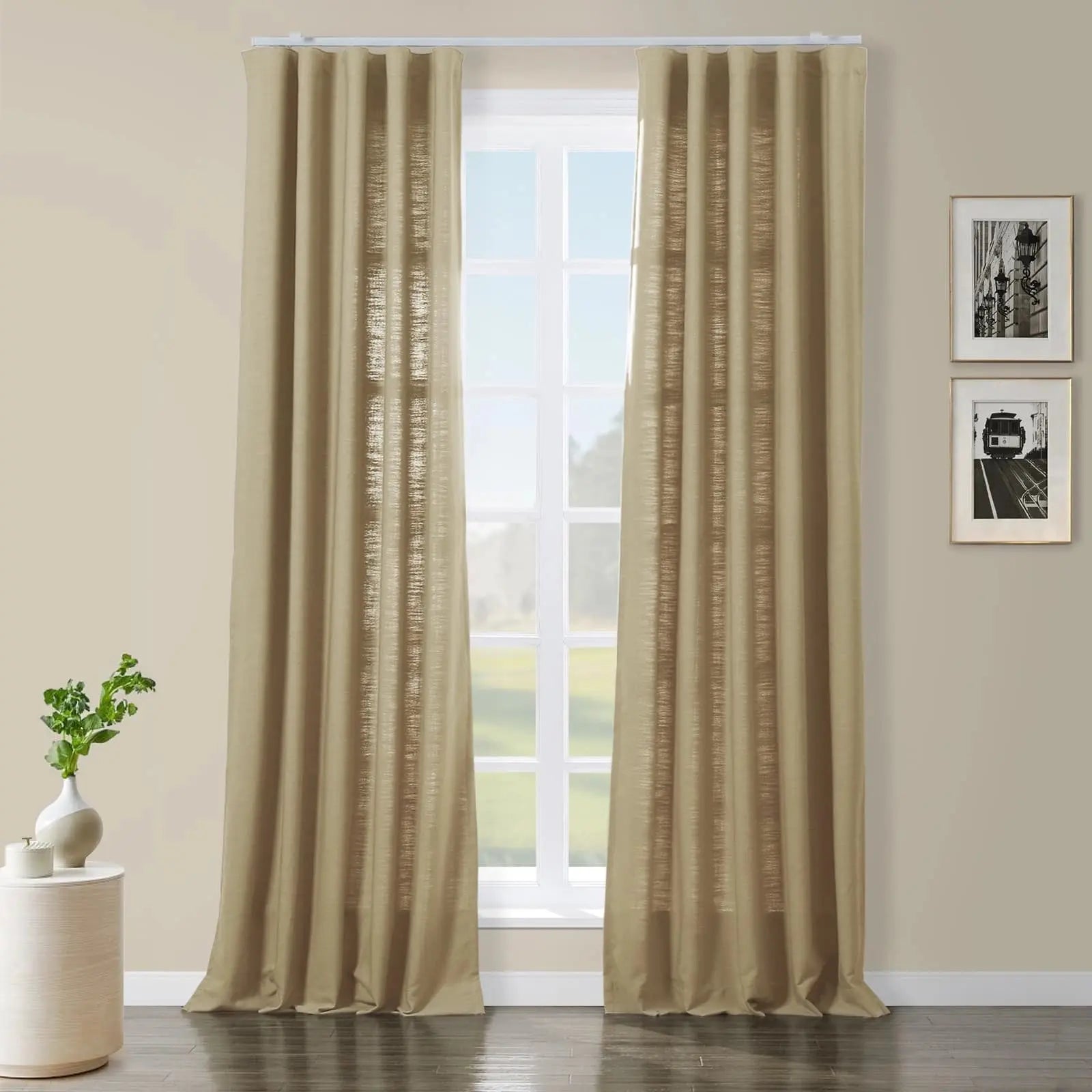 Isabella Heavyweight Polyester Cotton Blend Drapery Ripple Fold SLIDINGCURTAIN