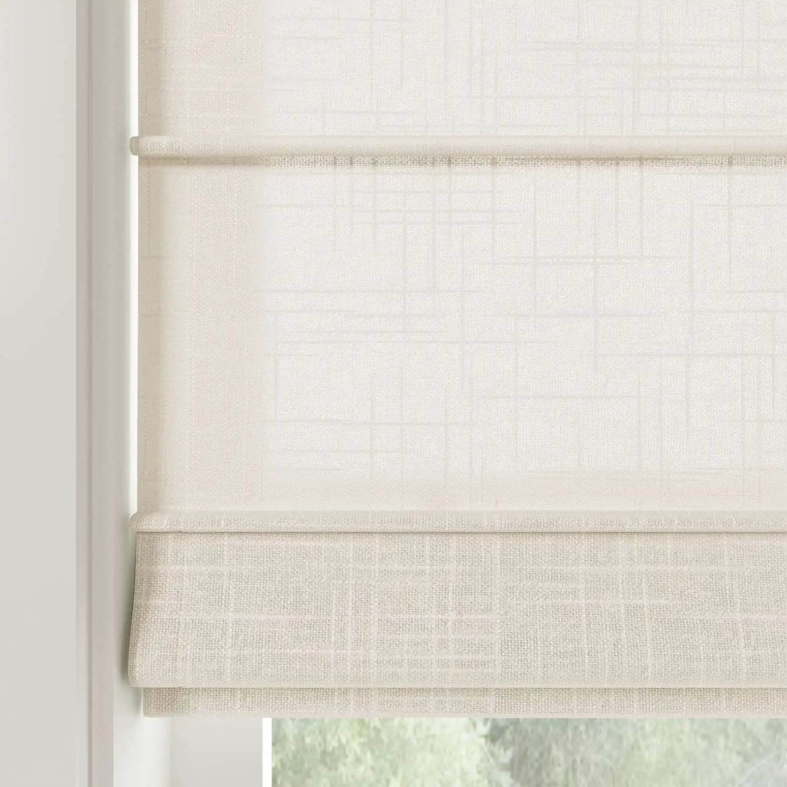 Ian Linen Front Slat Roman Shade Cordless