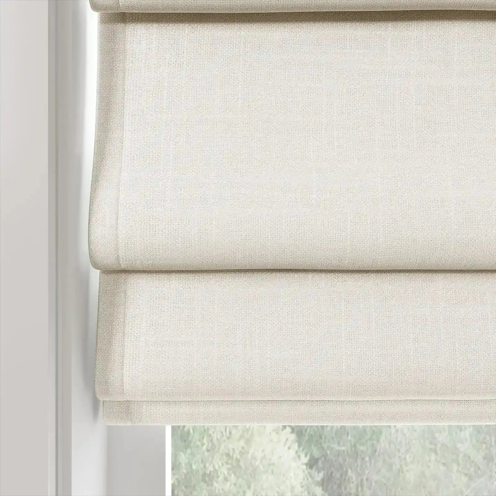 Ian Linen Deco Fold Roman Shade Cordless