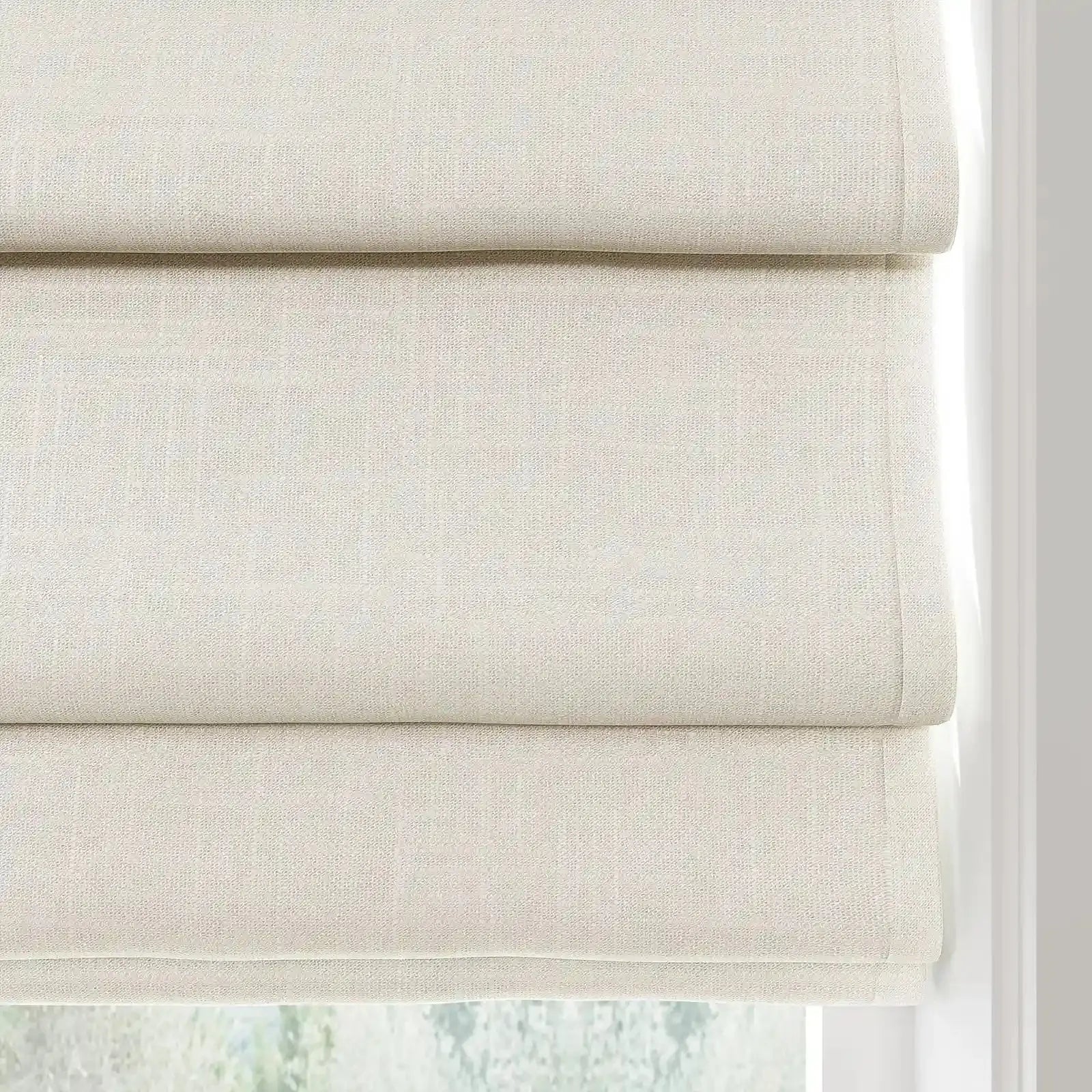 Ian Linen Deco Fold Roman Shade Cordless