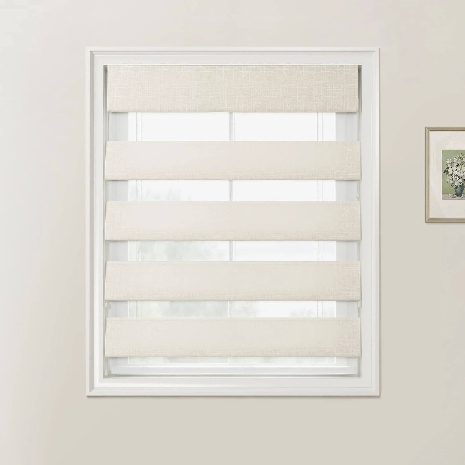 Ian Linen Zebra Roman Blind Cord Lift