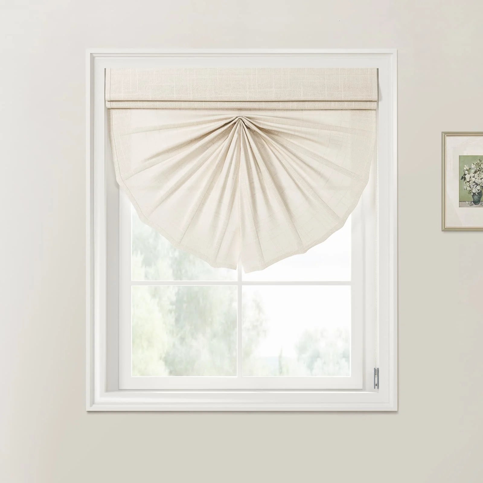 Ian Linen Fan Roman Shades Cord Lift