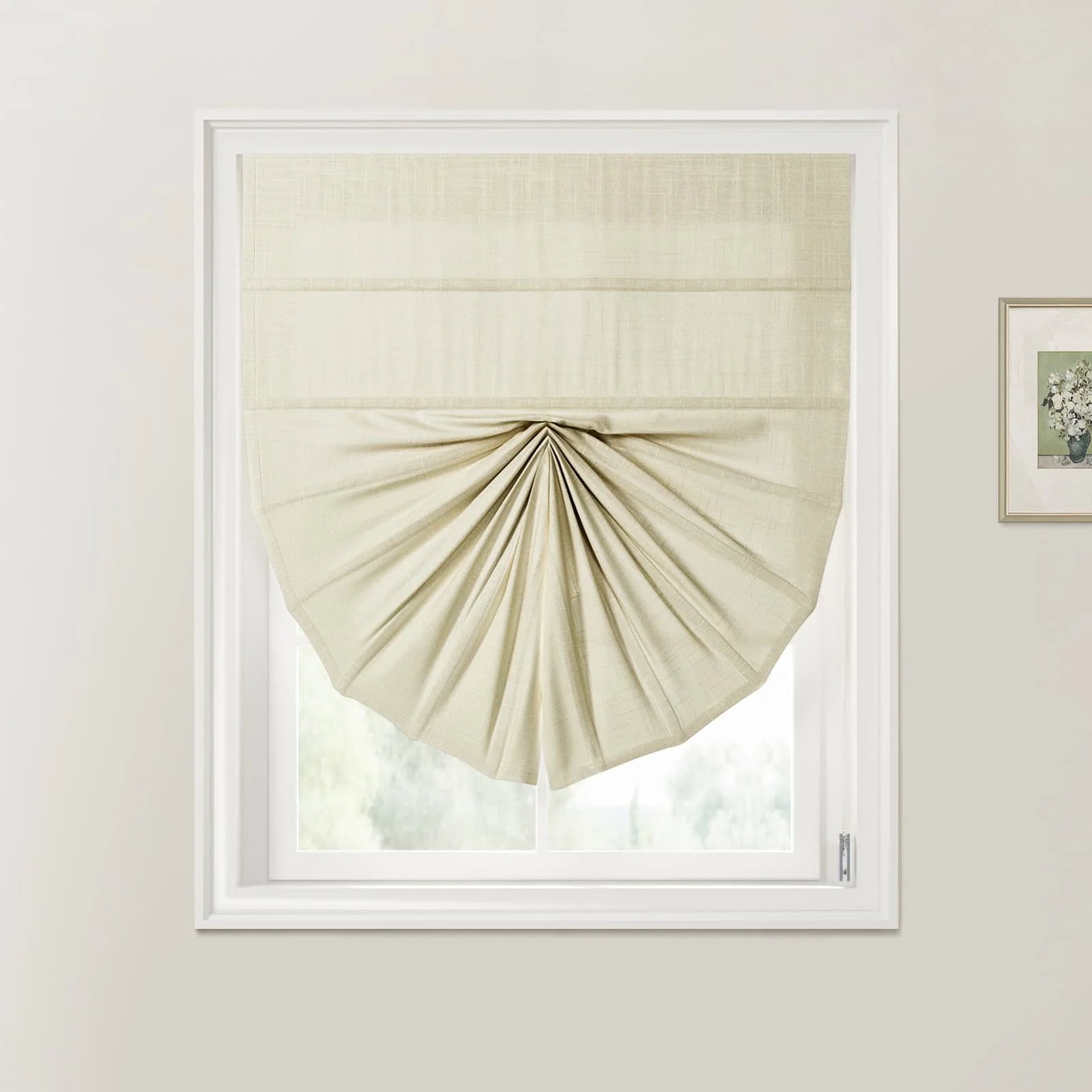 Ian Linen Fan Roman Shades Cord Lift