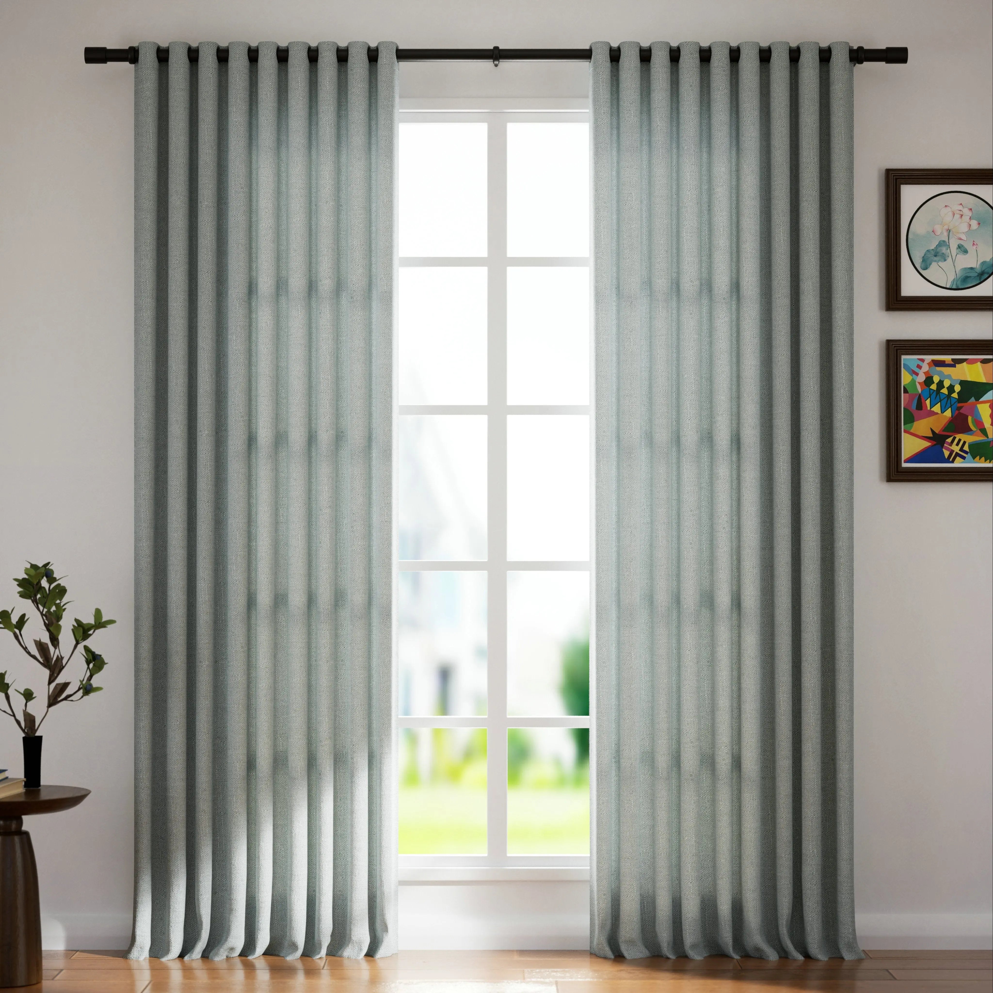 Ian Linen Blend Drapery Grommet SLIDINGCURTAIN