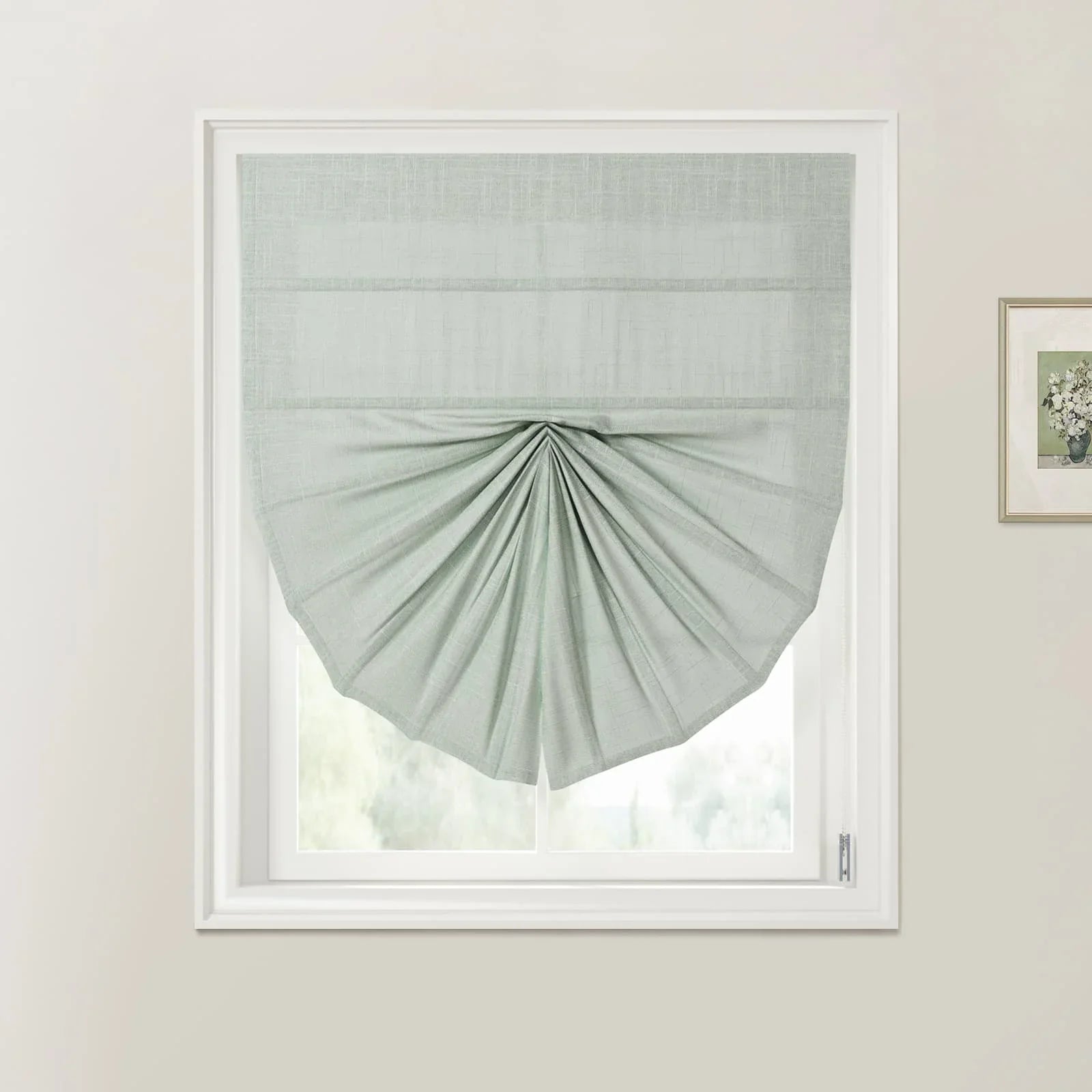 Ian Linen Fan Roman Shades Cord Lift