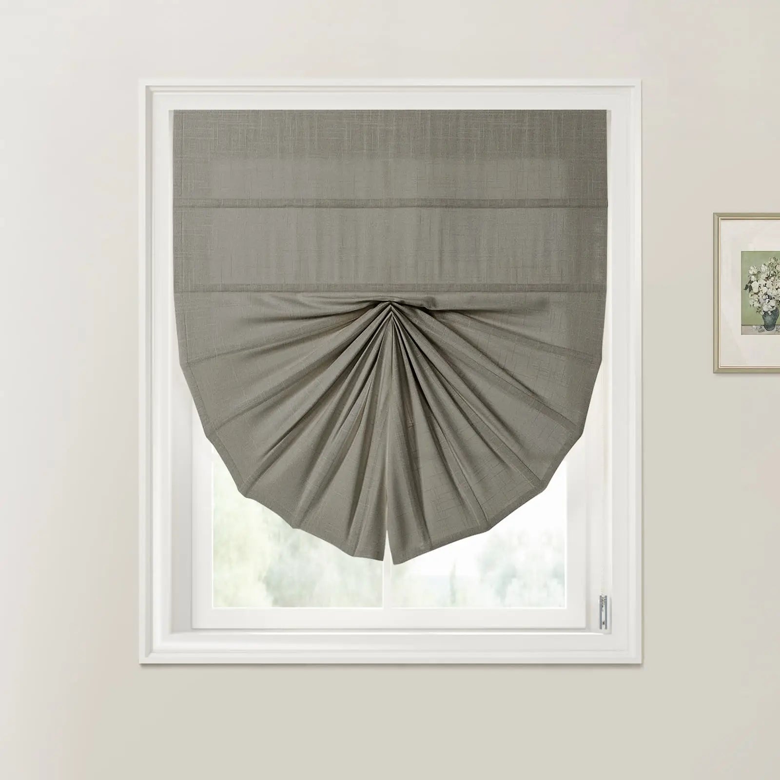 Ian Linen Fan Roman Shades Cord Lift