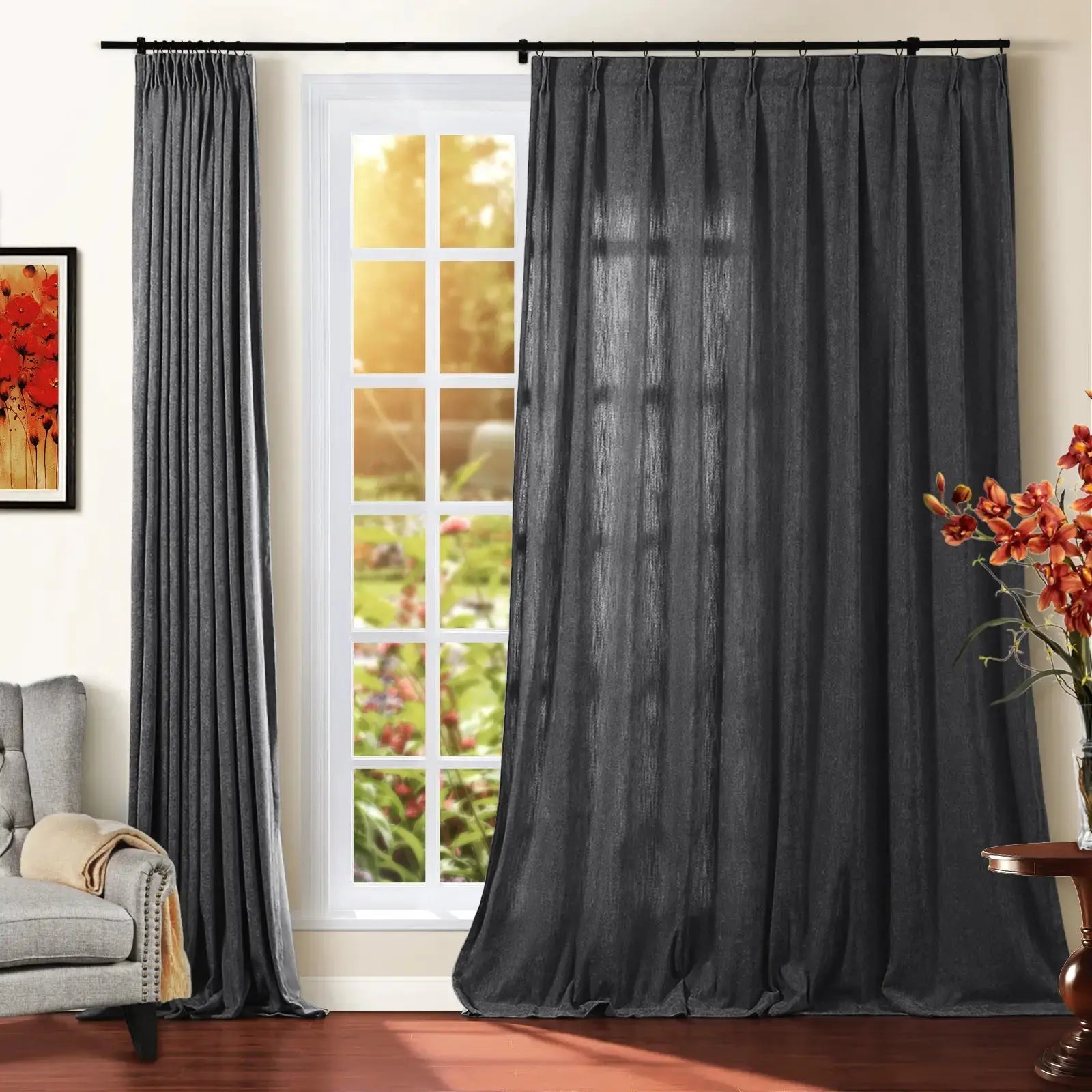 Tino Heavyweight Chenille Drapery Pleated SLIDINGCURTAIN