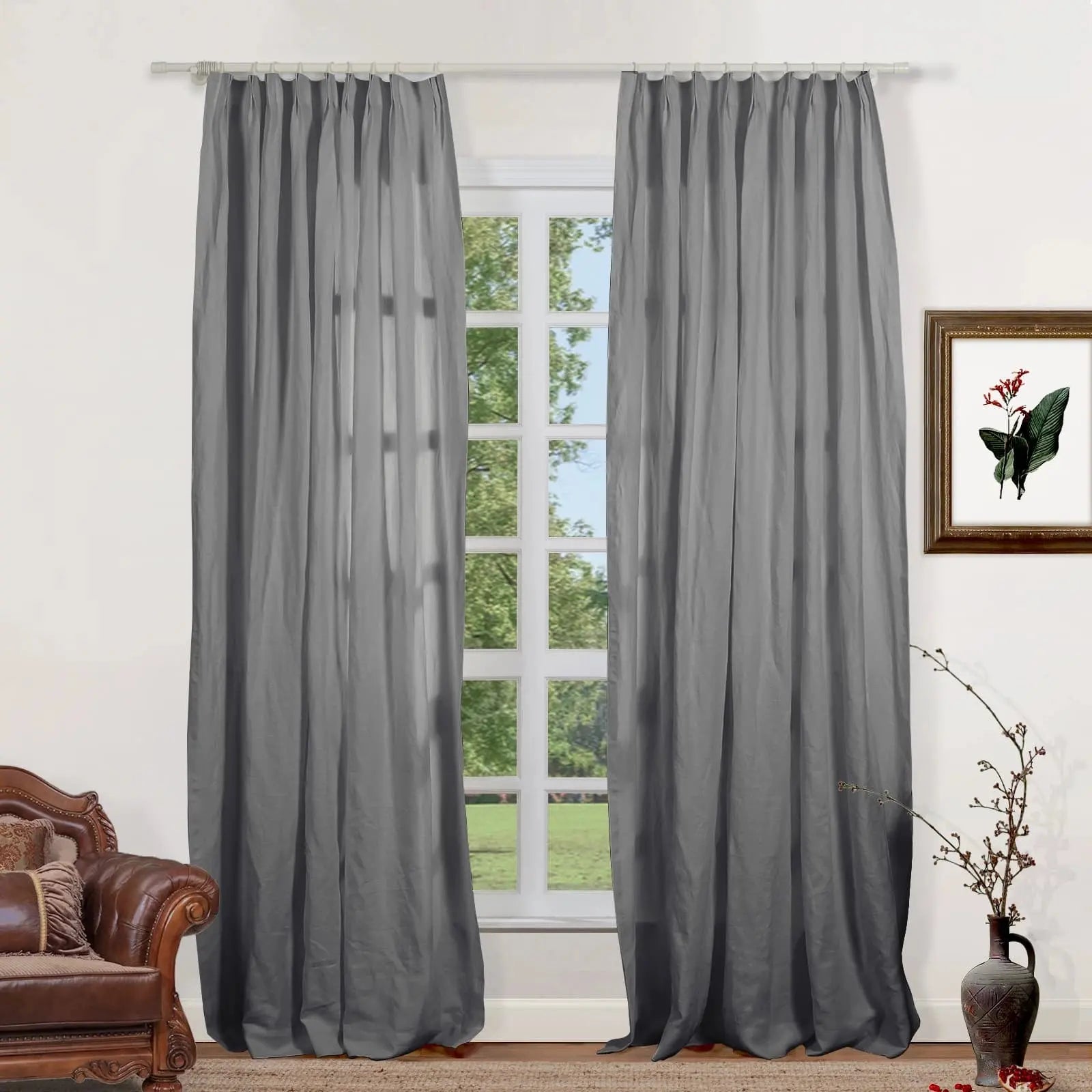 Lacey 100% Linen Drapery Pleated SLIDINGCURTAIN