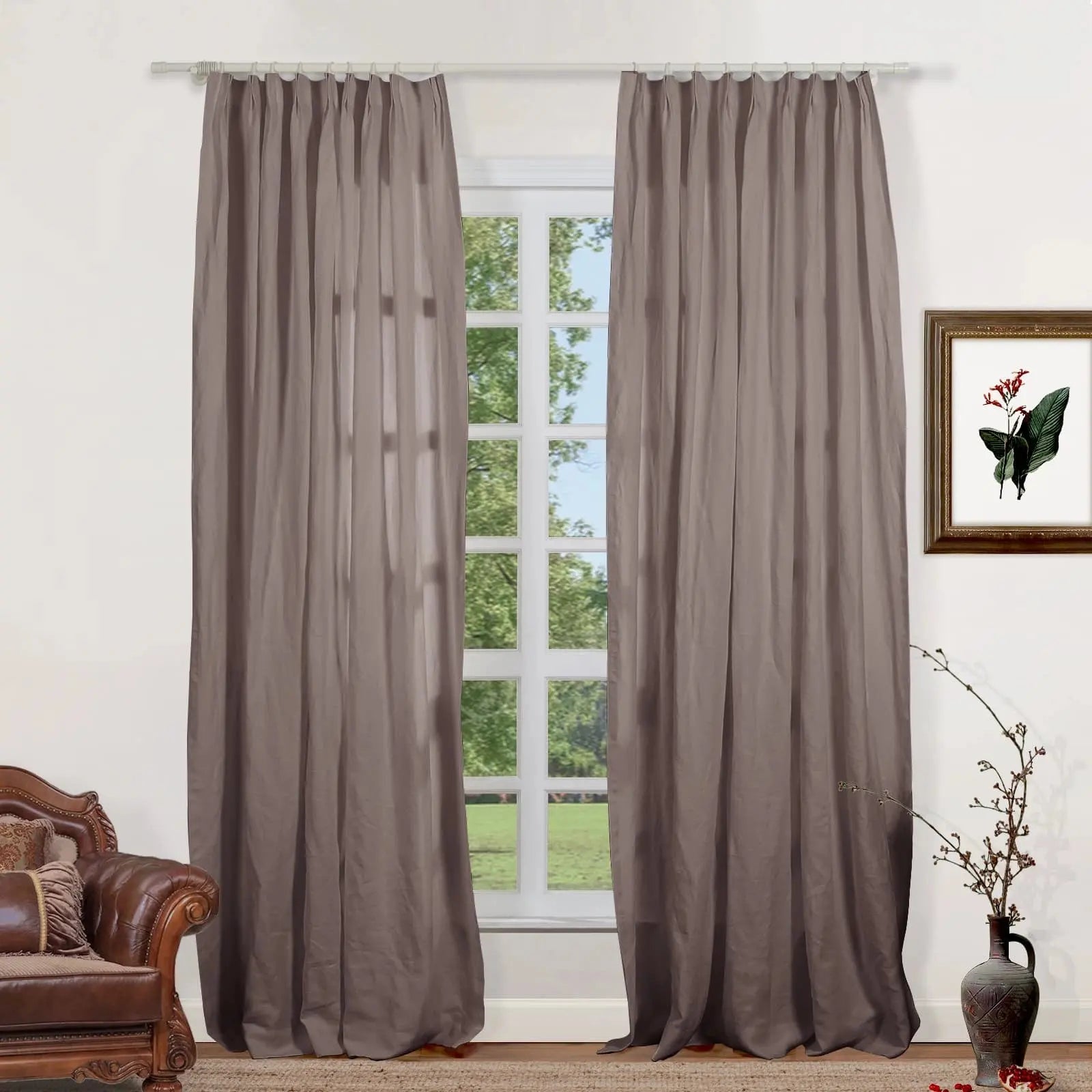 Lacey 100% Linen Drapery Pleated SLIDINGCURTAIN