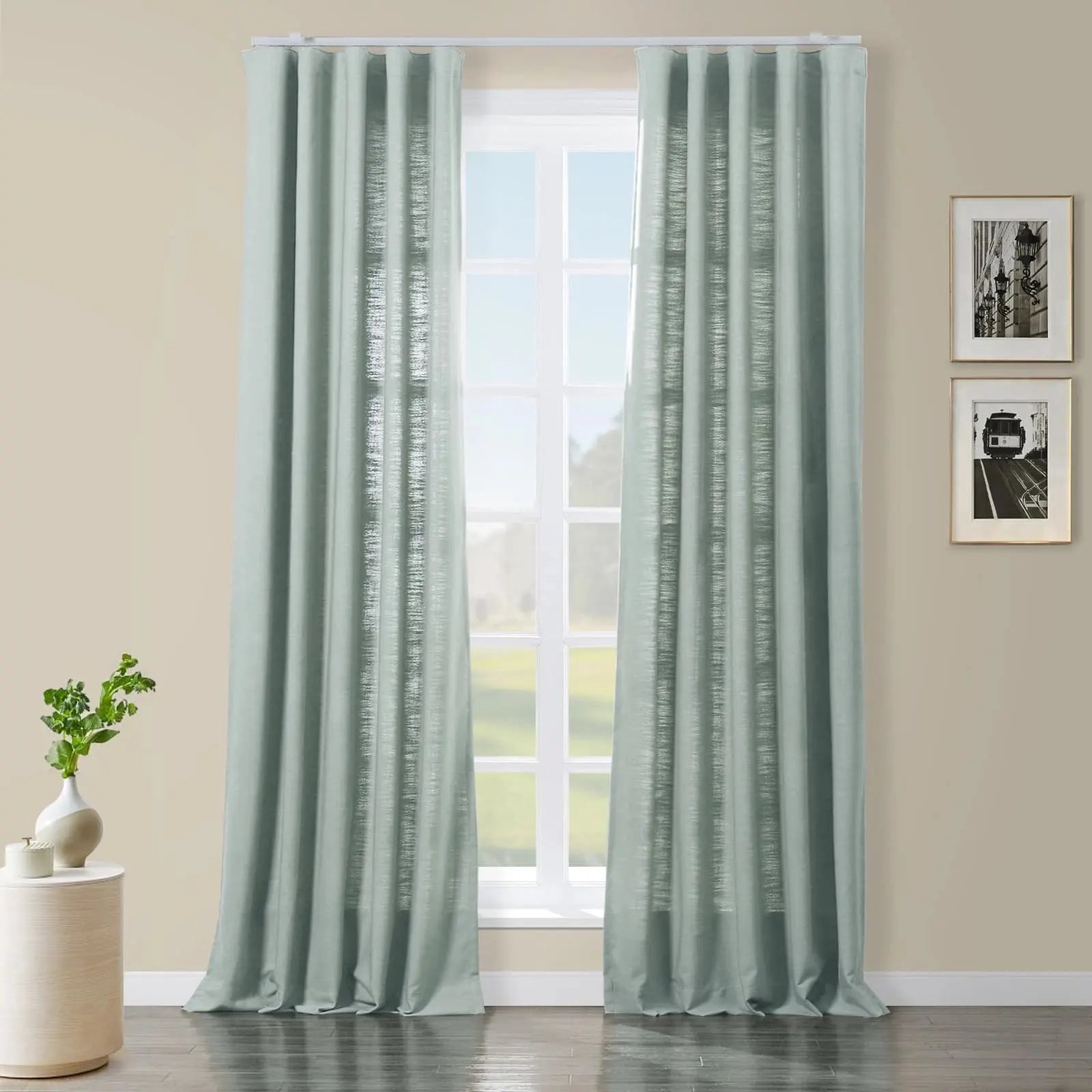 Isabella Heavyweight Polyester Cotton Blend Drapery Ripple Fold SLIDINGCURTAIN