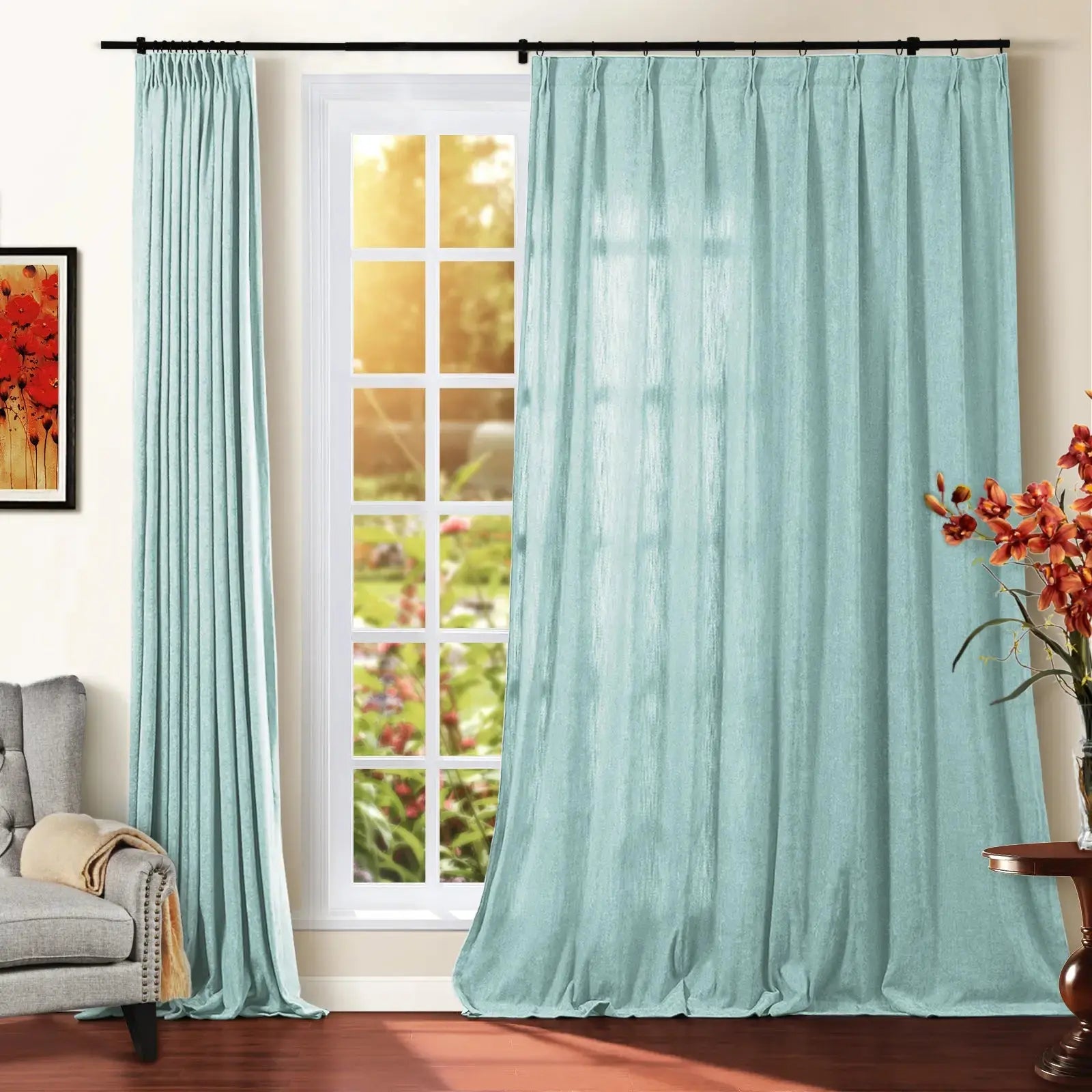 Tino Heavyweight Chenille Drapery Pleated SLIDINGCURTAIN