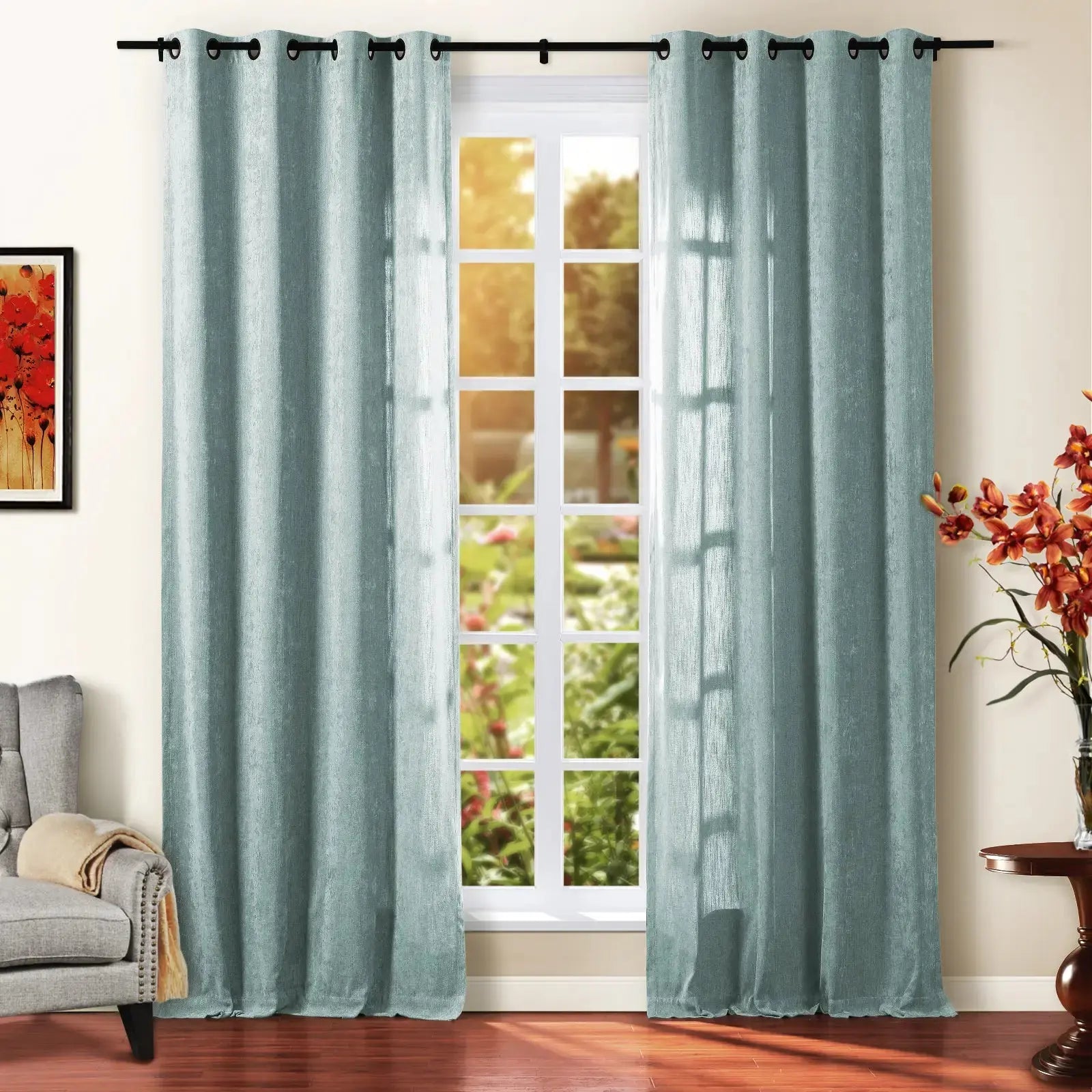 Tino Heavyweight Chenille Drapery Grommet SLIDINGCURTAIN