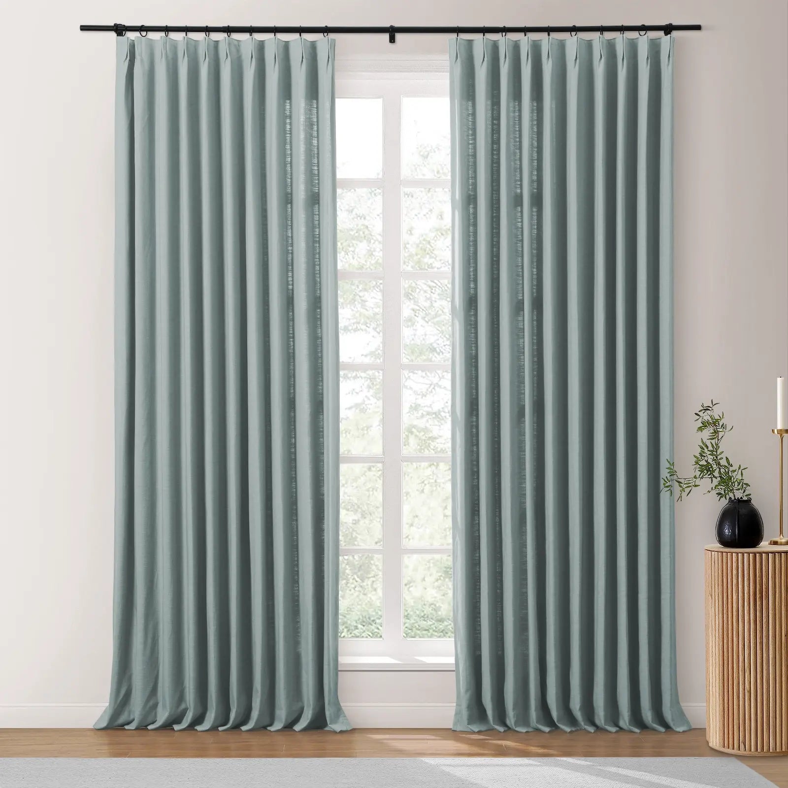 Isabella Heavyweight Polyester Cotton Blend Drapery Pleated SLIDINGCURTAIN