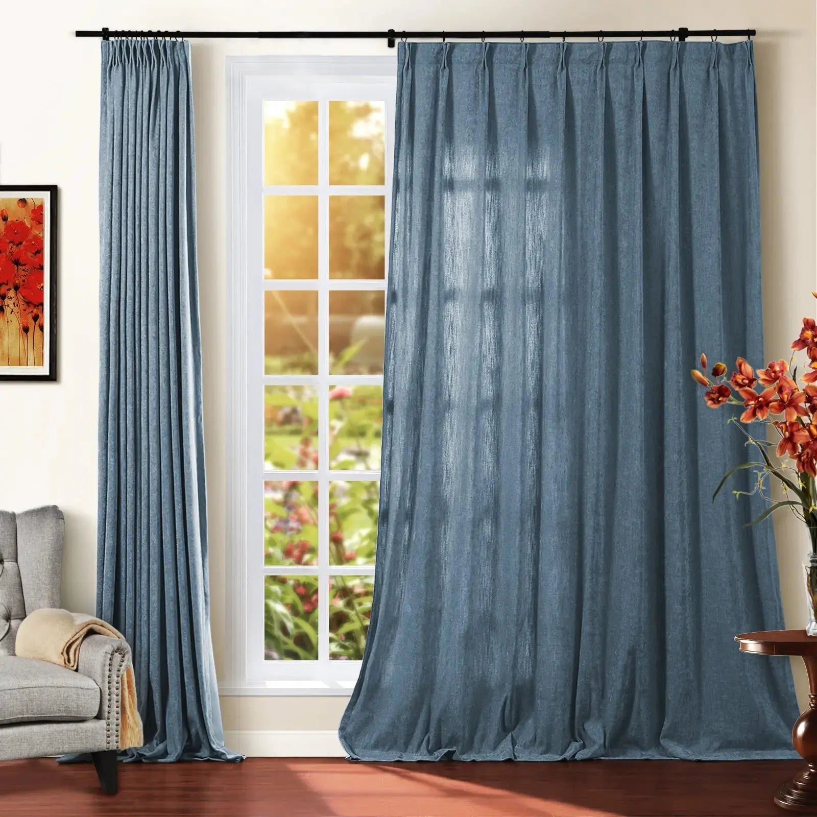 Tino Heavyweight Chenille Drapery Pleated SLIDINGCURTAIN