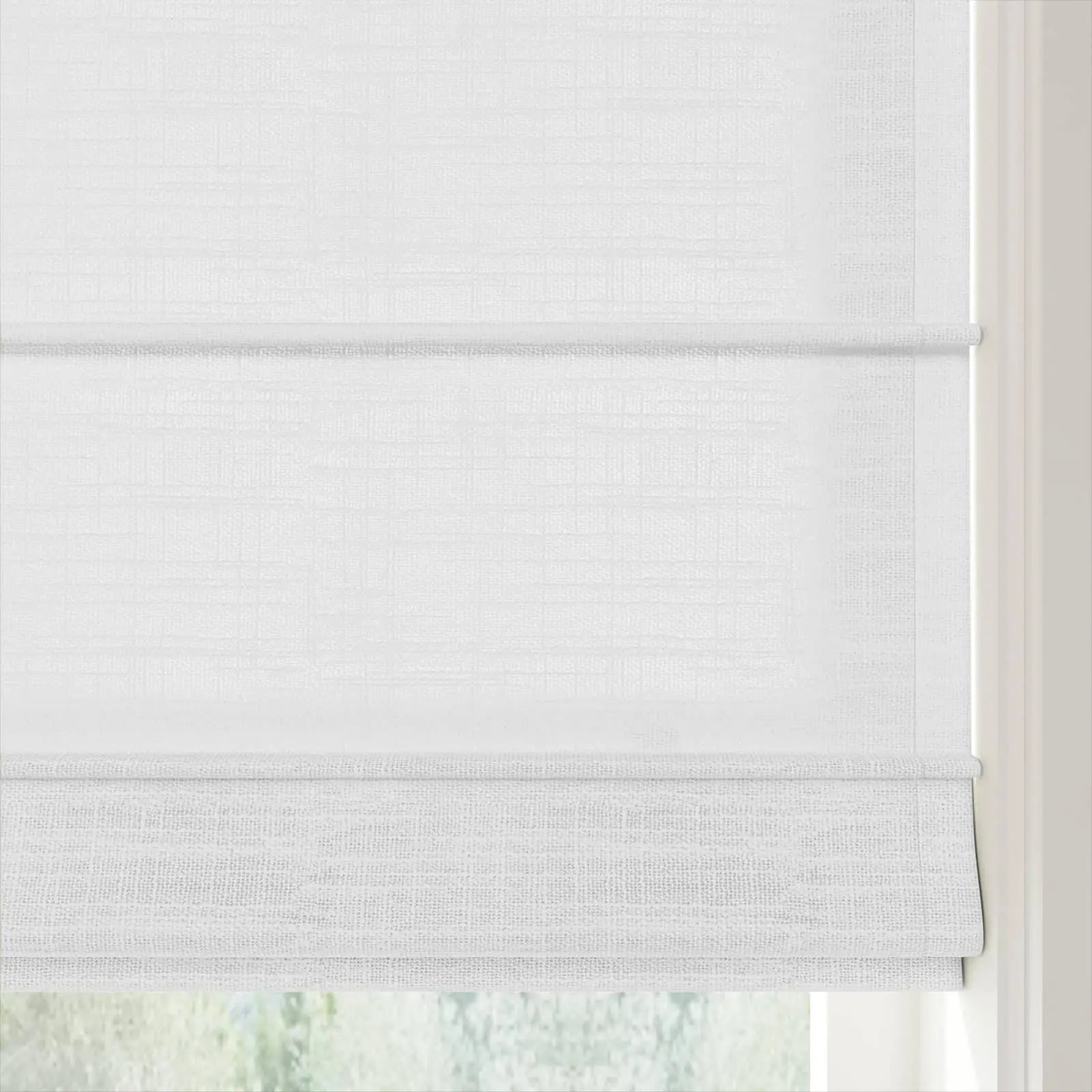 Liz Linen Front Slat Roman Shade Cordless