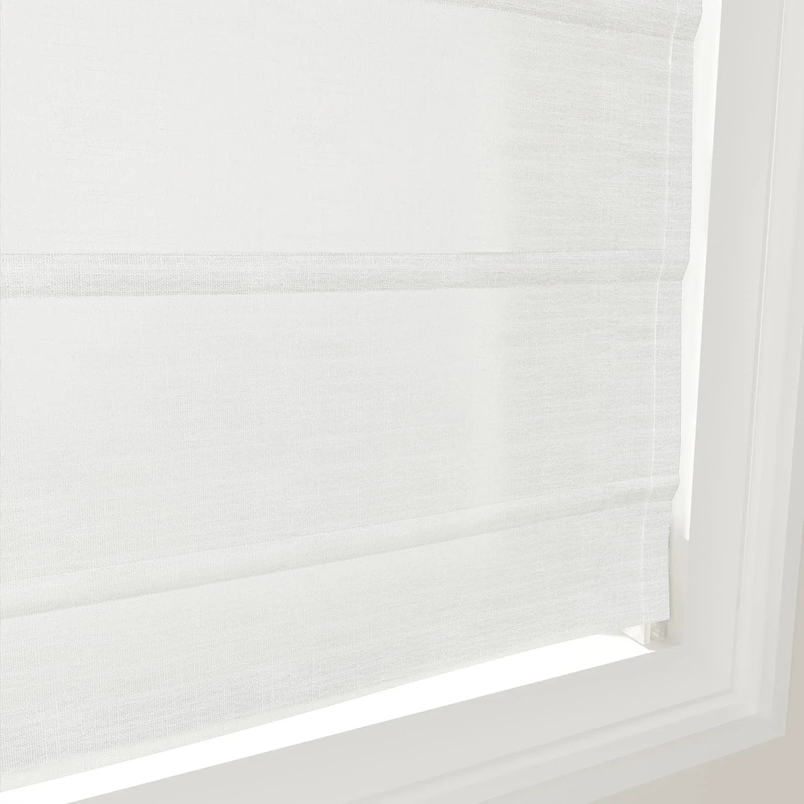 Liz Linen Fan Roman Shades Cord Lift