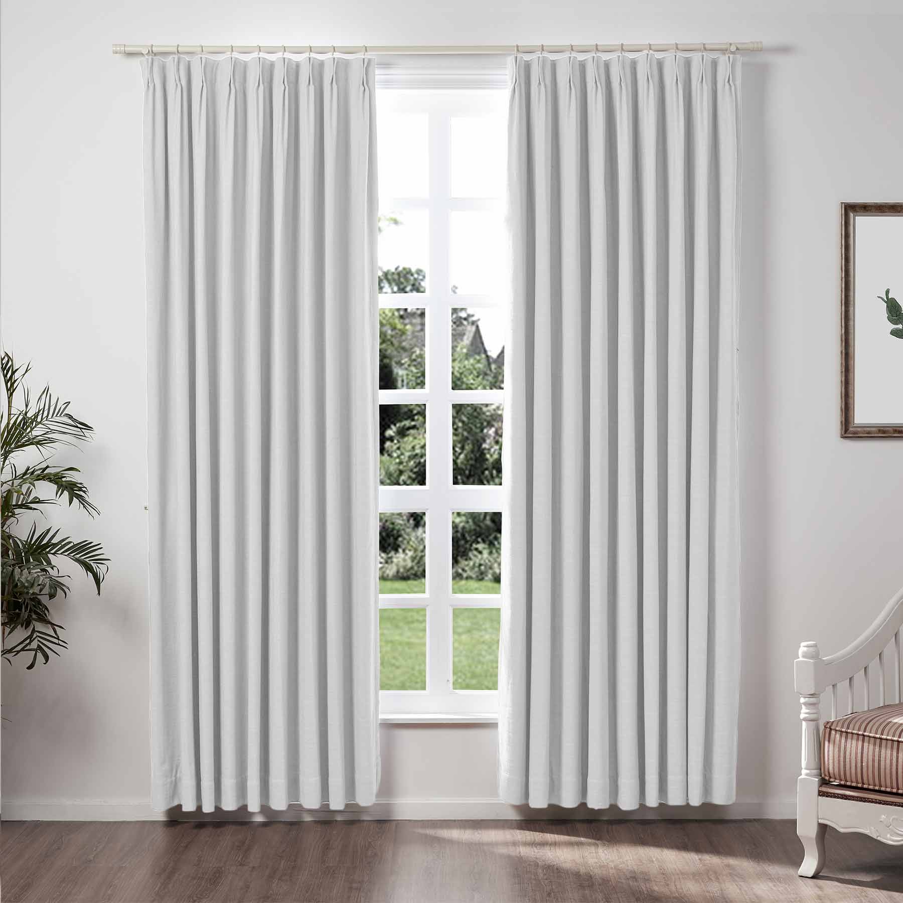 Liz Linen Extra Wide Curtains Pleated