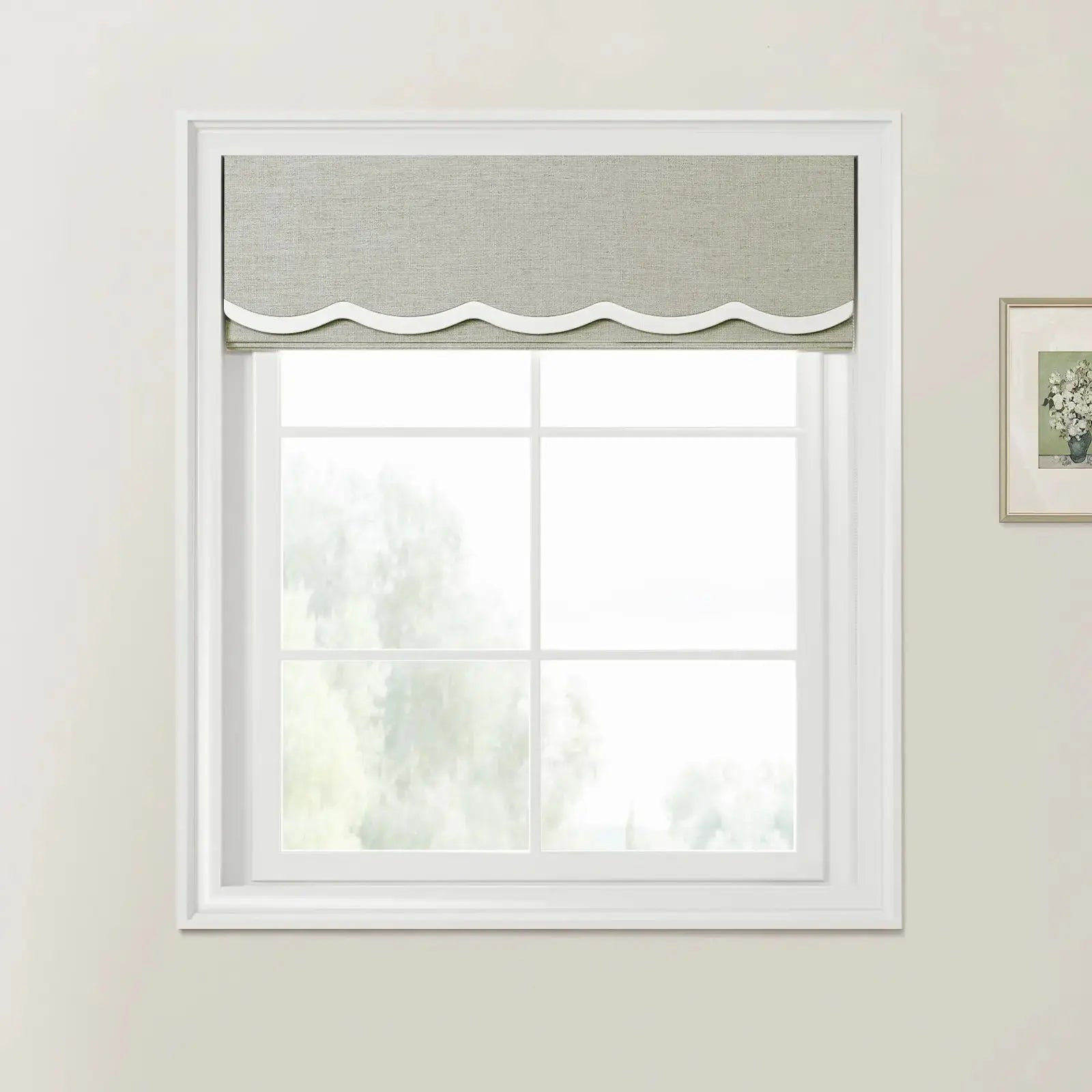 Liz Linen Valanced Day Night Roman Shade Cord Lift