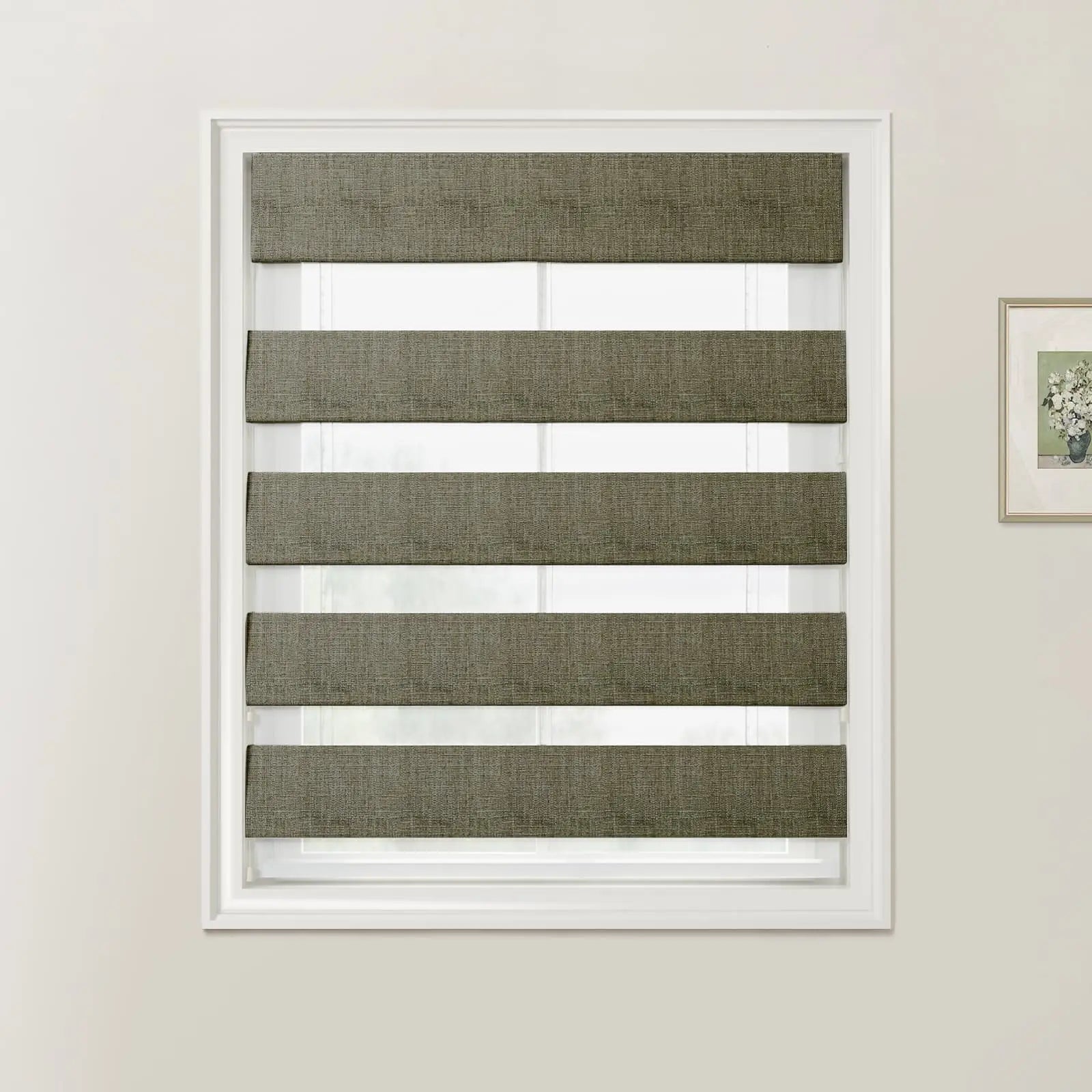 Liz Linen Zebra Roman Blind Cord Lift