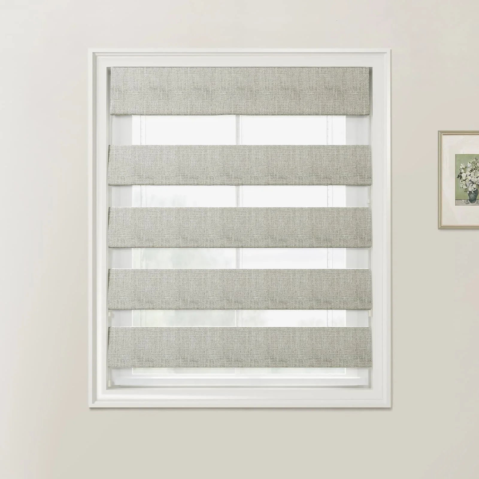 Liz Linen Zebra Roman Blind Cord Lift