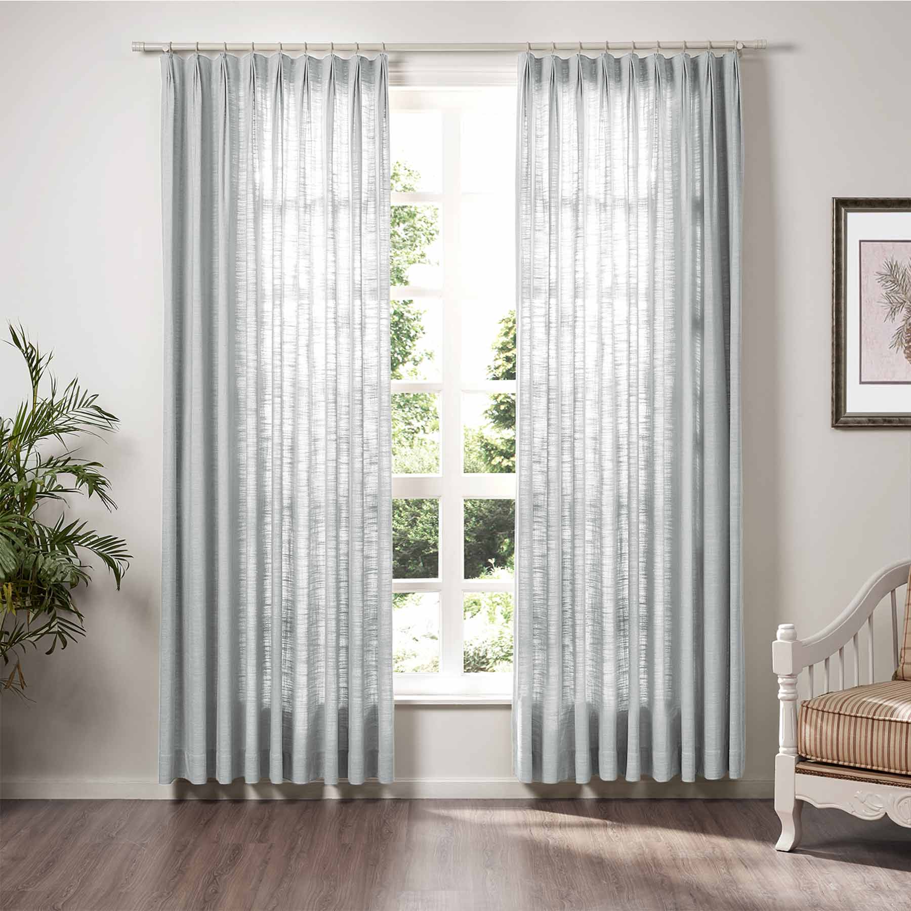 Liz Linen Extra Wide Curtains Pleated