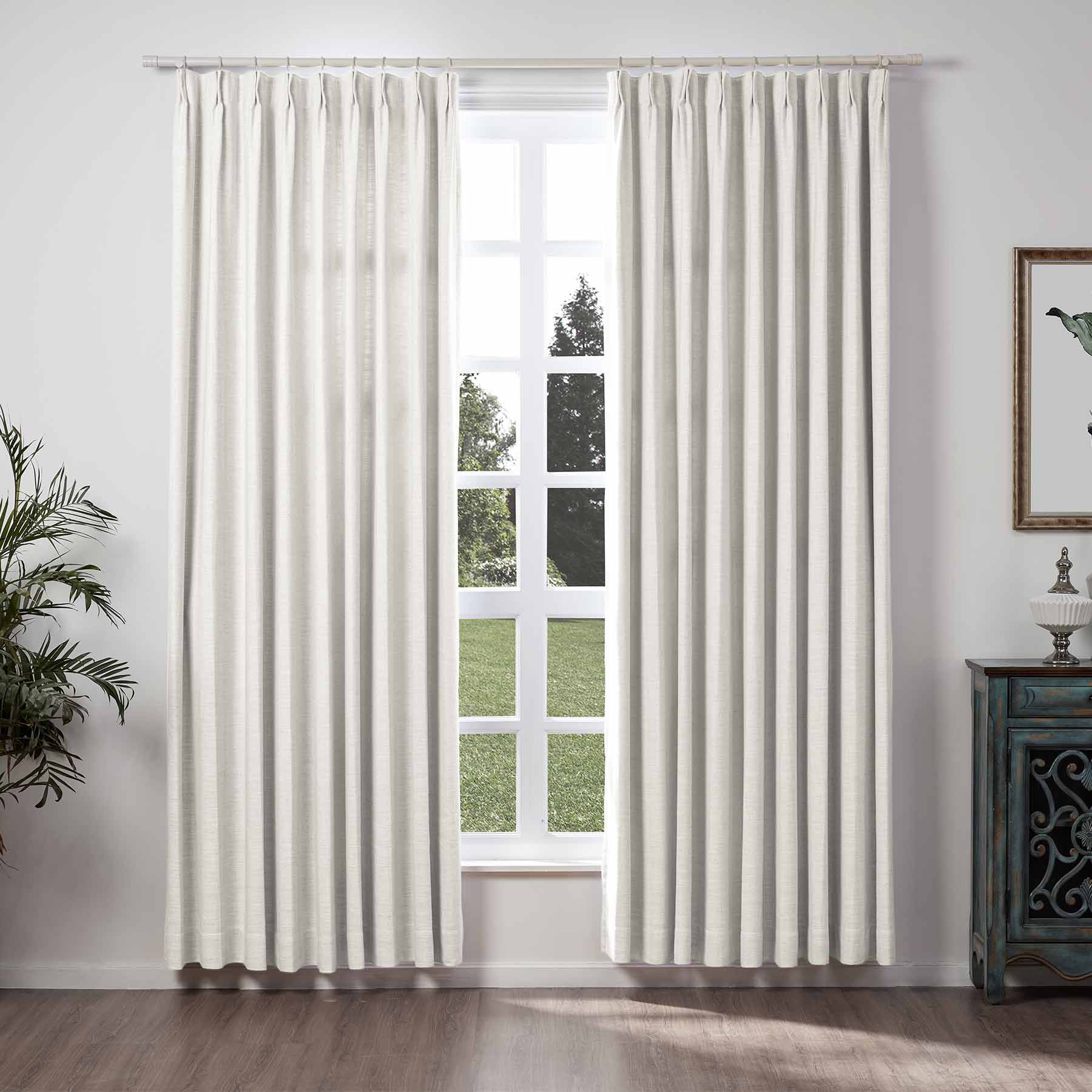 Liz Linen Extra Wide Curtains Pleated