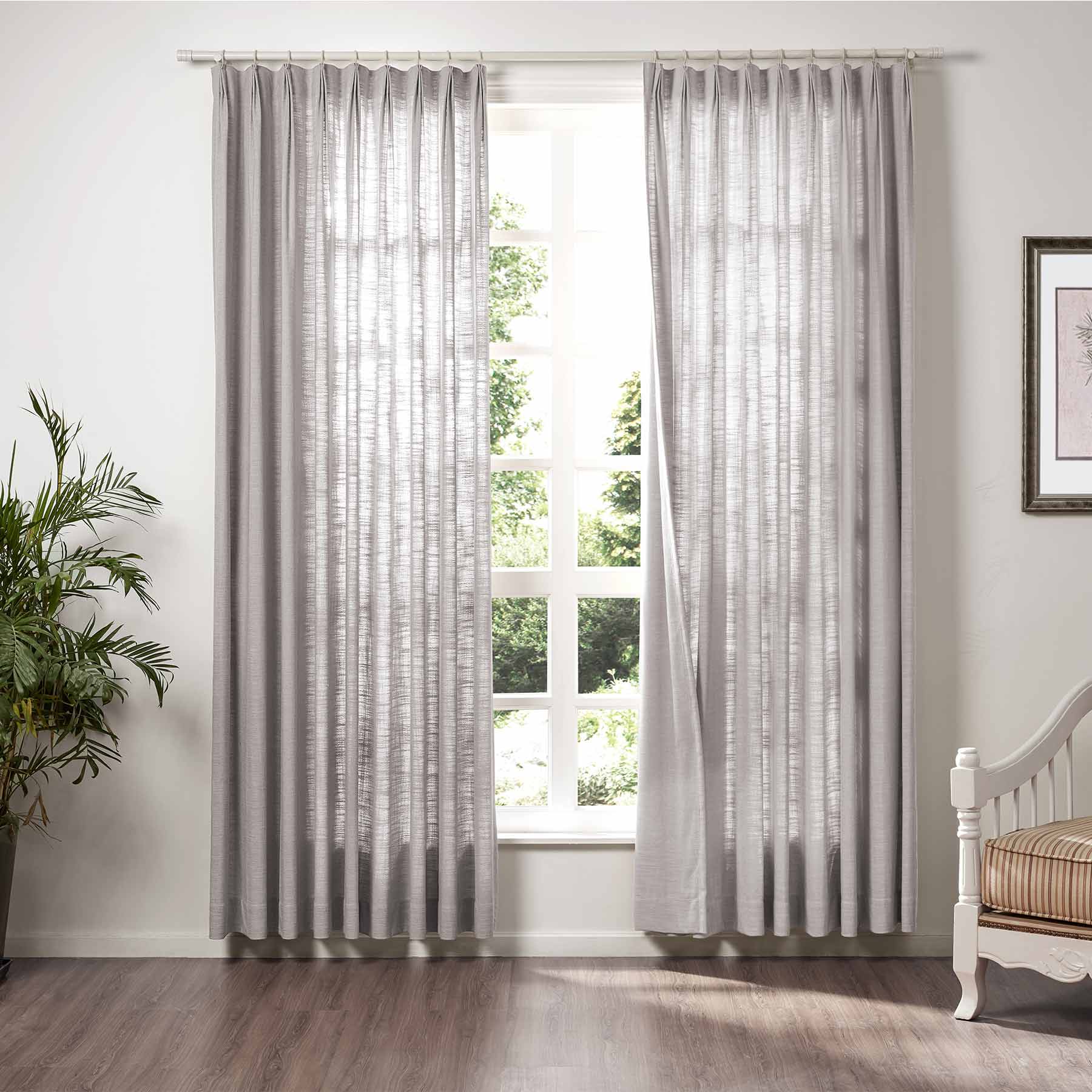 Liz Linen Extra Wide Curtains Pleated