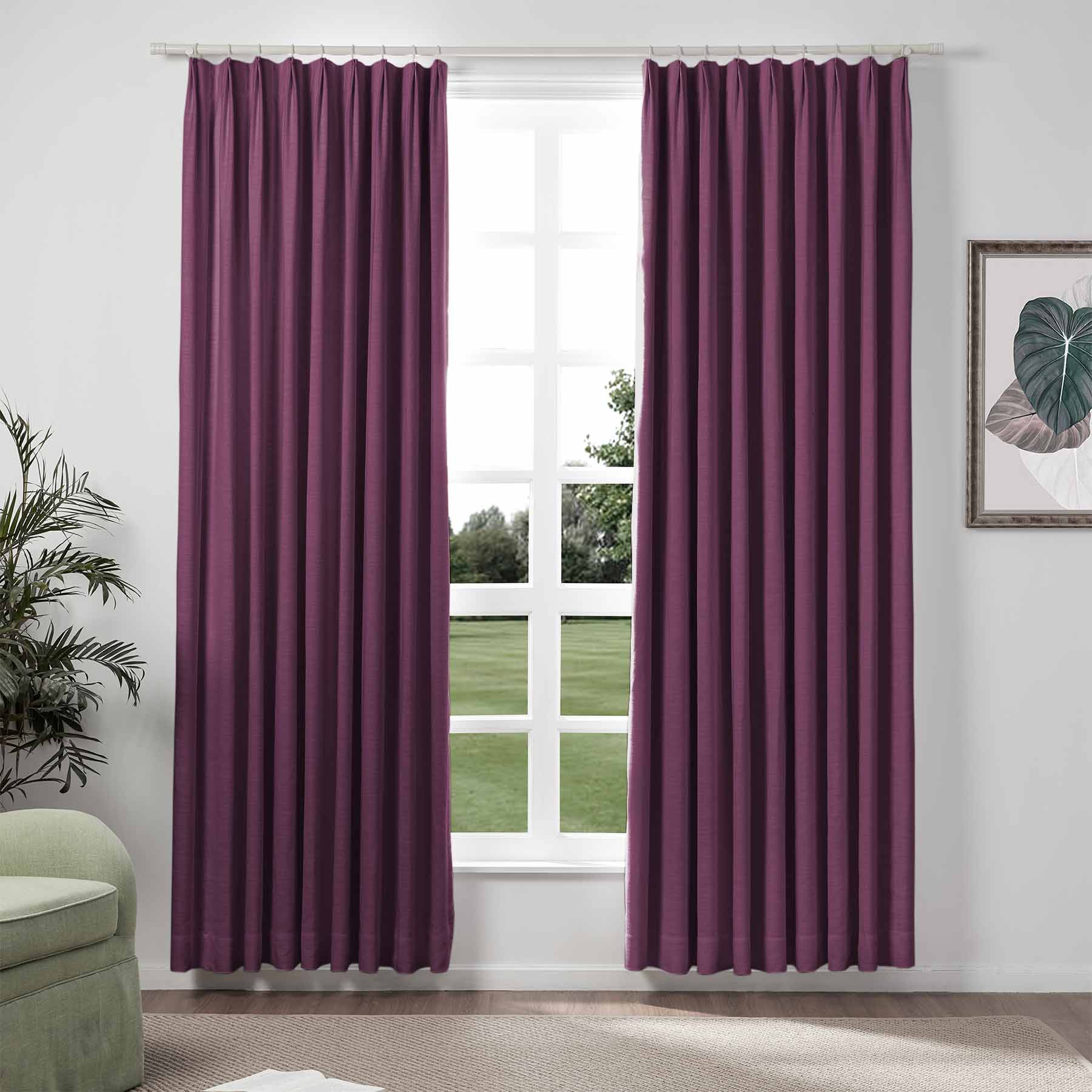 Liz Linen Extra Long Curtains Pleated