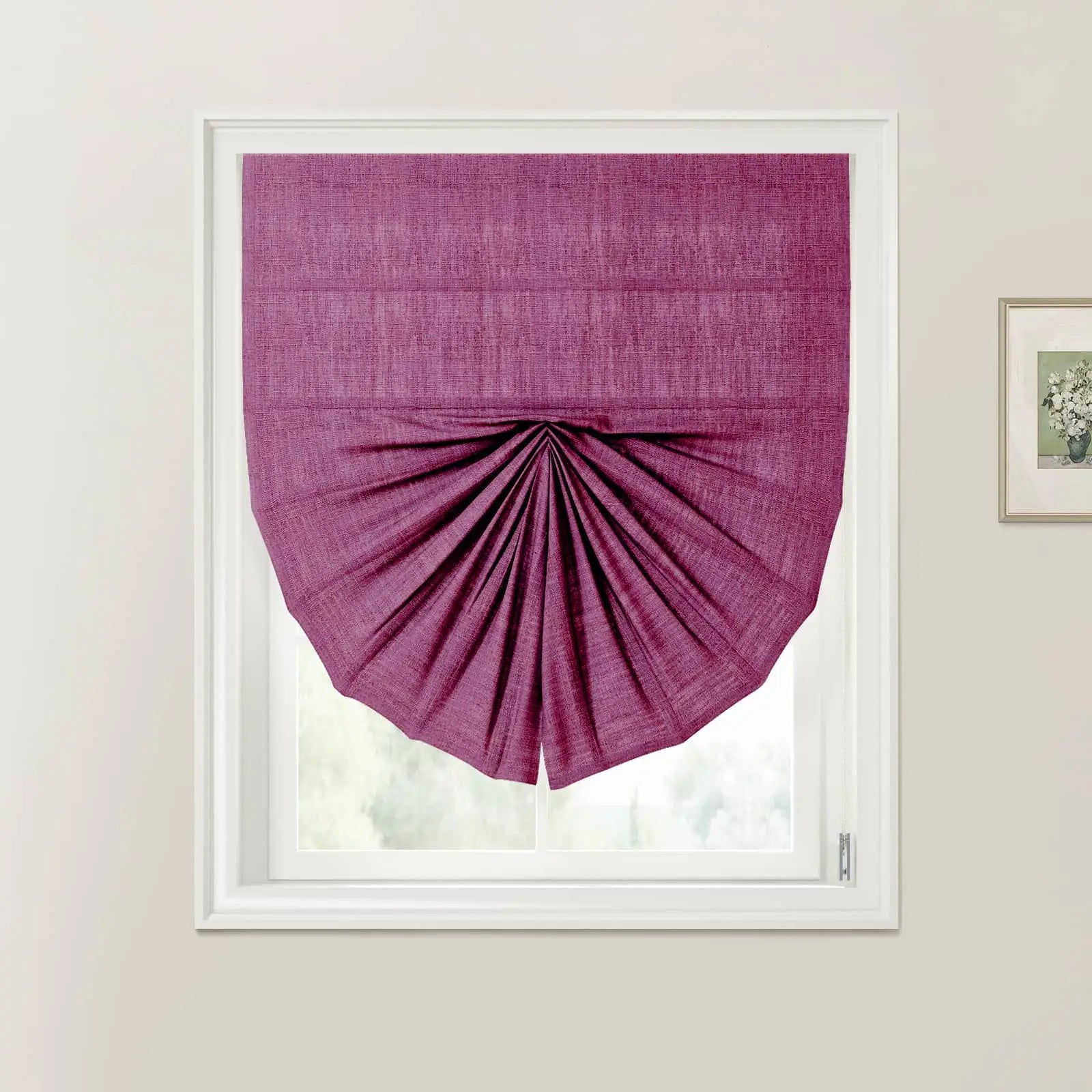 Liz Linen Fan Roman Shades Cord Lift