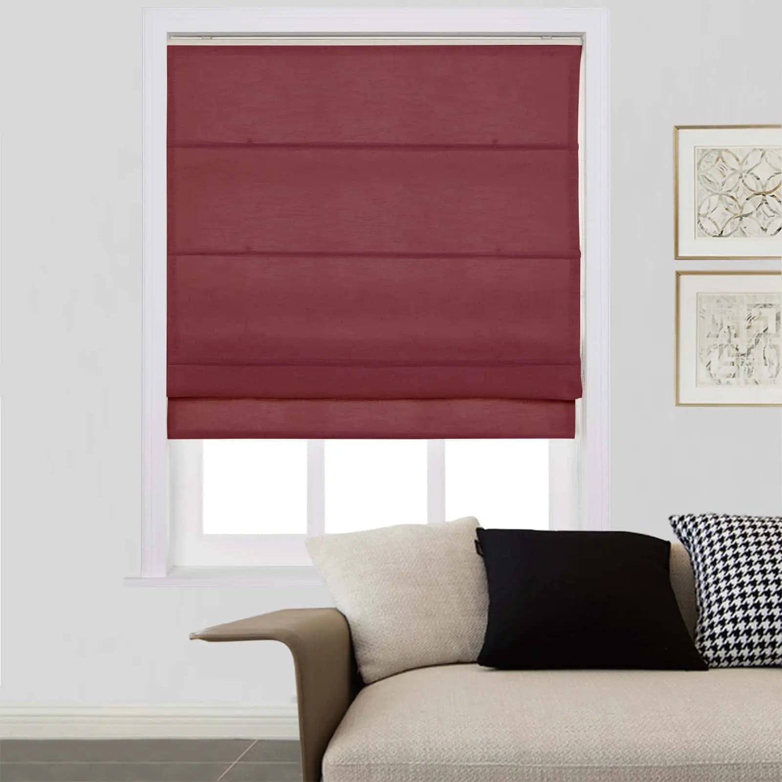 Liz Linen Roman Shades for Windows Cord Lift