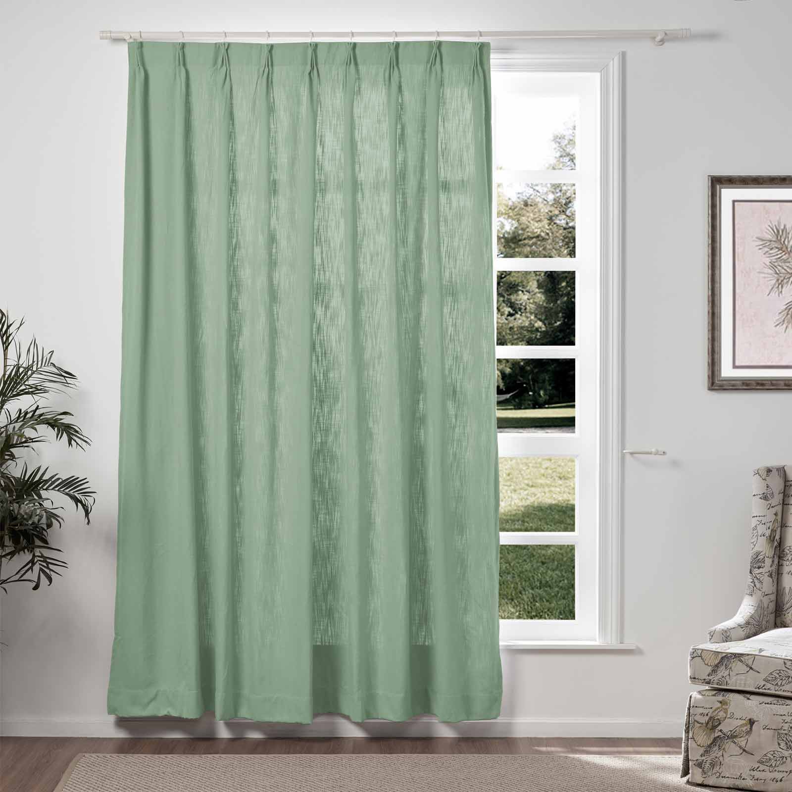 Liz Linen Extra Long Curtains Pleated