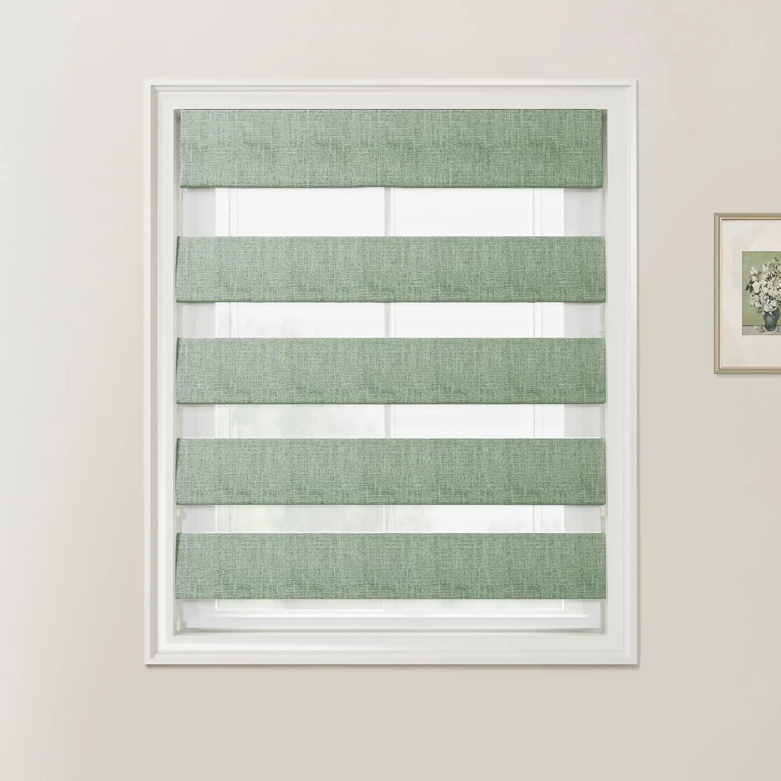 Liz Linen Zebra Roman Blind Cord Lift