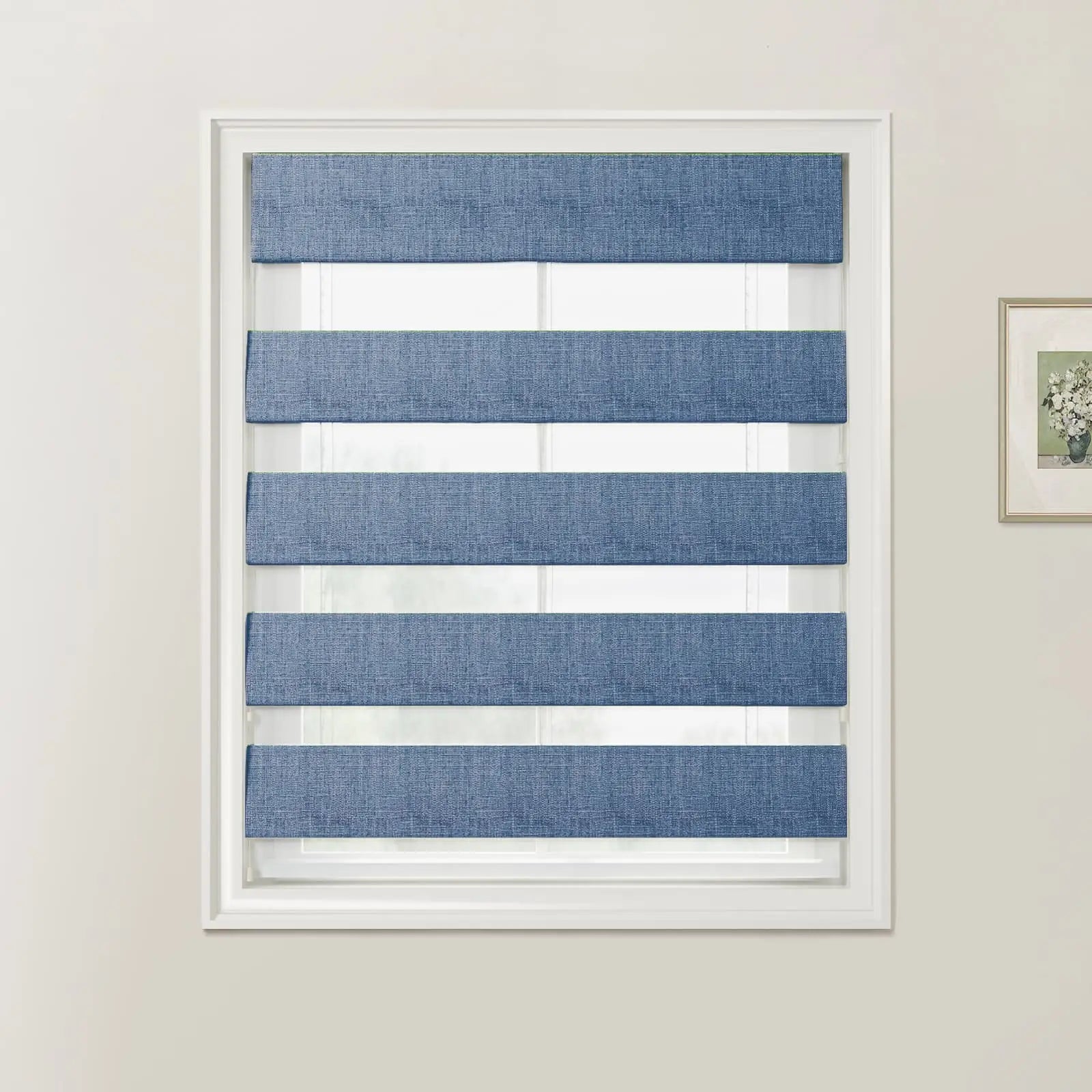 Liz Linen Zebra Roman Blind Cord Lift